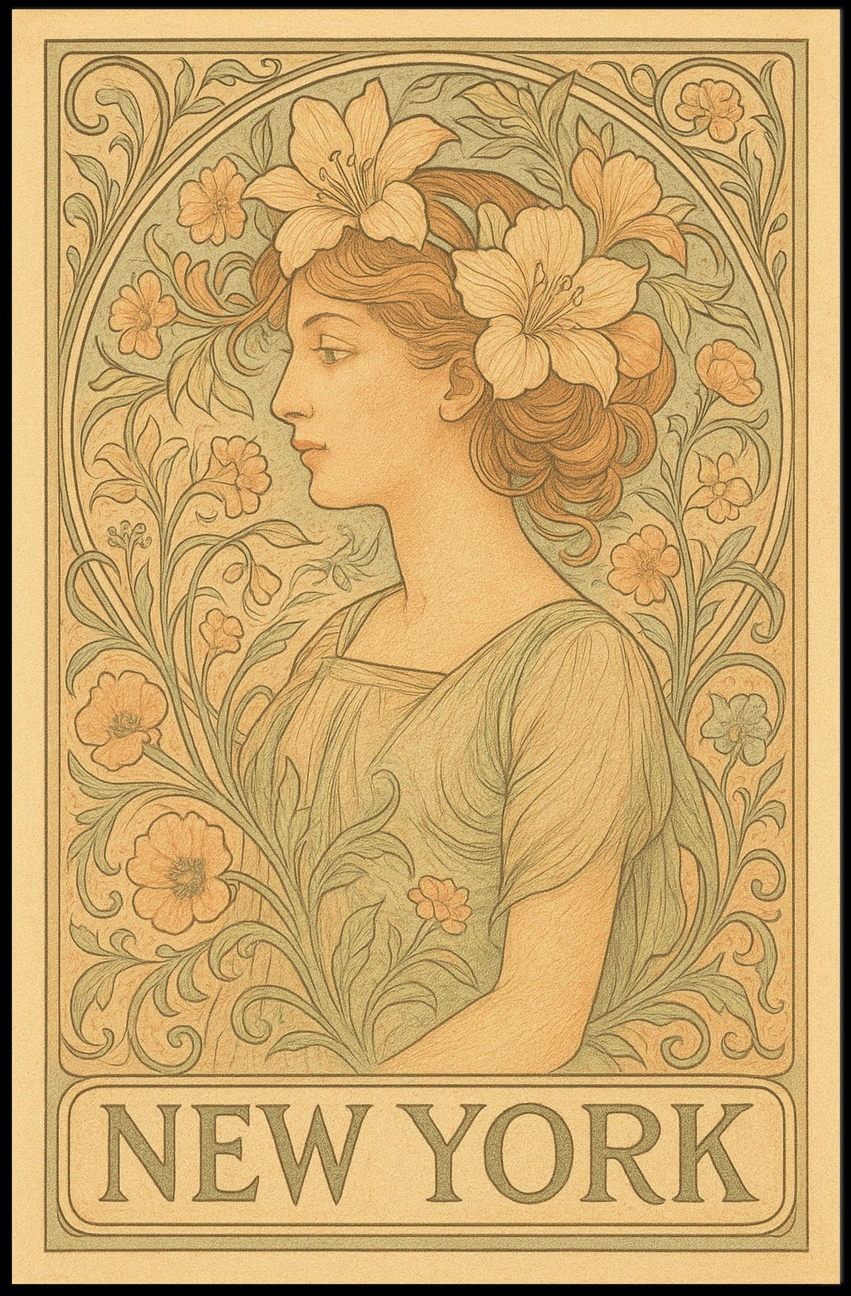 Art Nouveau New York Poster