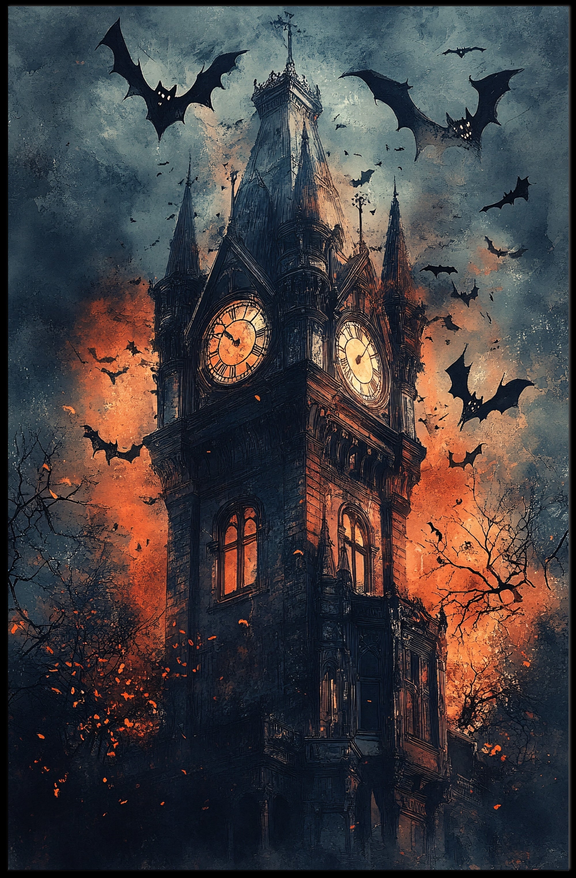 Haunted Clock Tower Poster