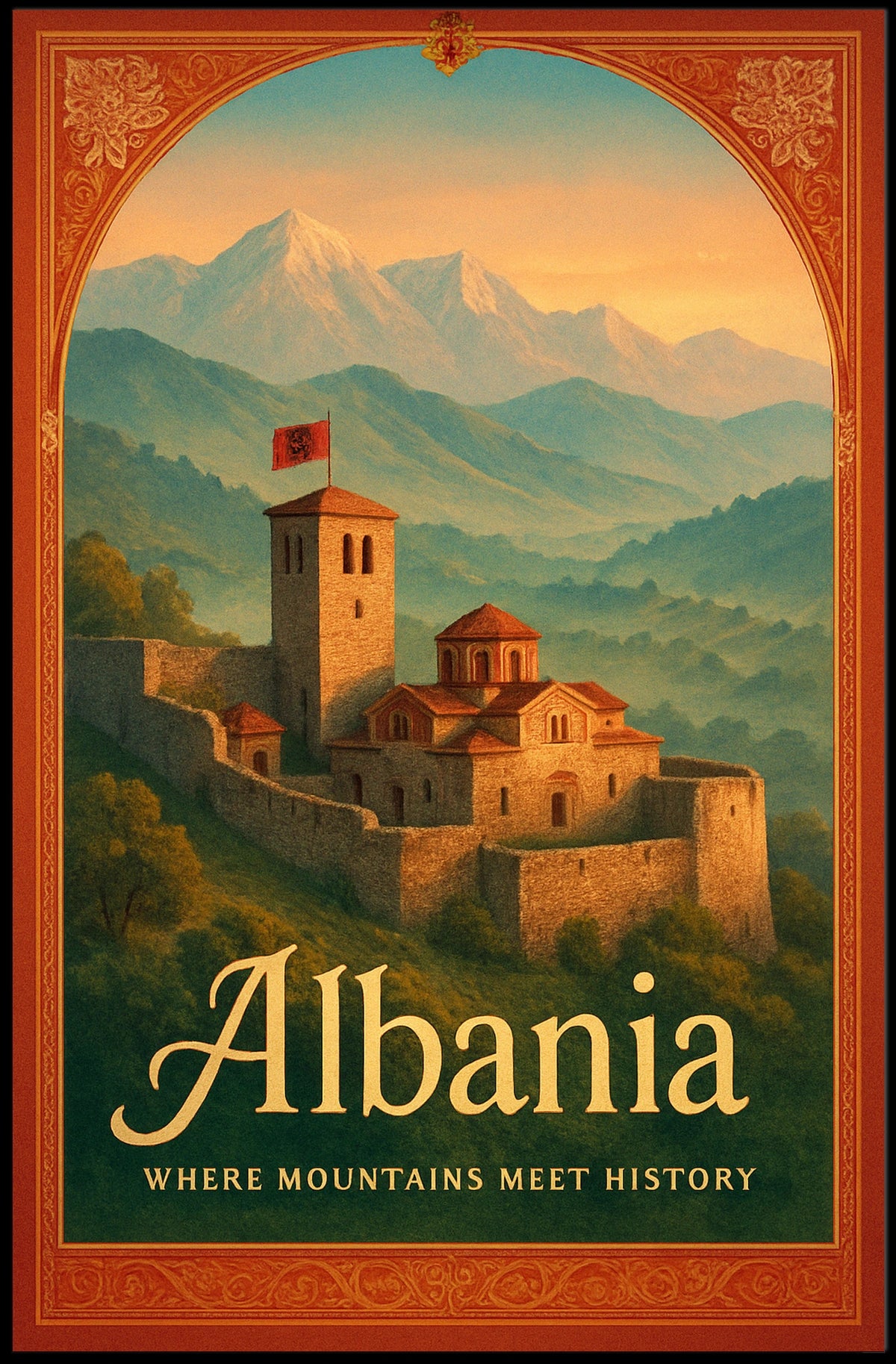 Albania Where Mountains Meet History Poster