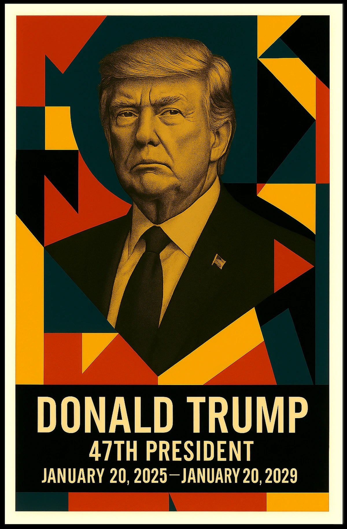 Donald Trump 45th President of the United States Abstract Pop Poster