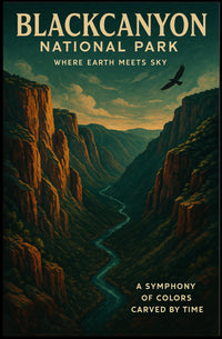Black Canyon Splendor Vintage Illustration National Park Poster