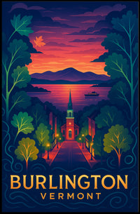 Burlington Vermont at Sunset Poster