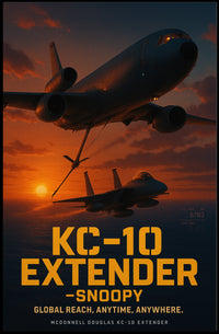 KC-10 Extender Aircraft Sunset Military Recruitment Poster
