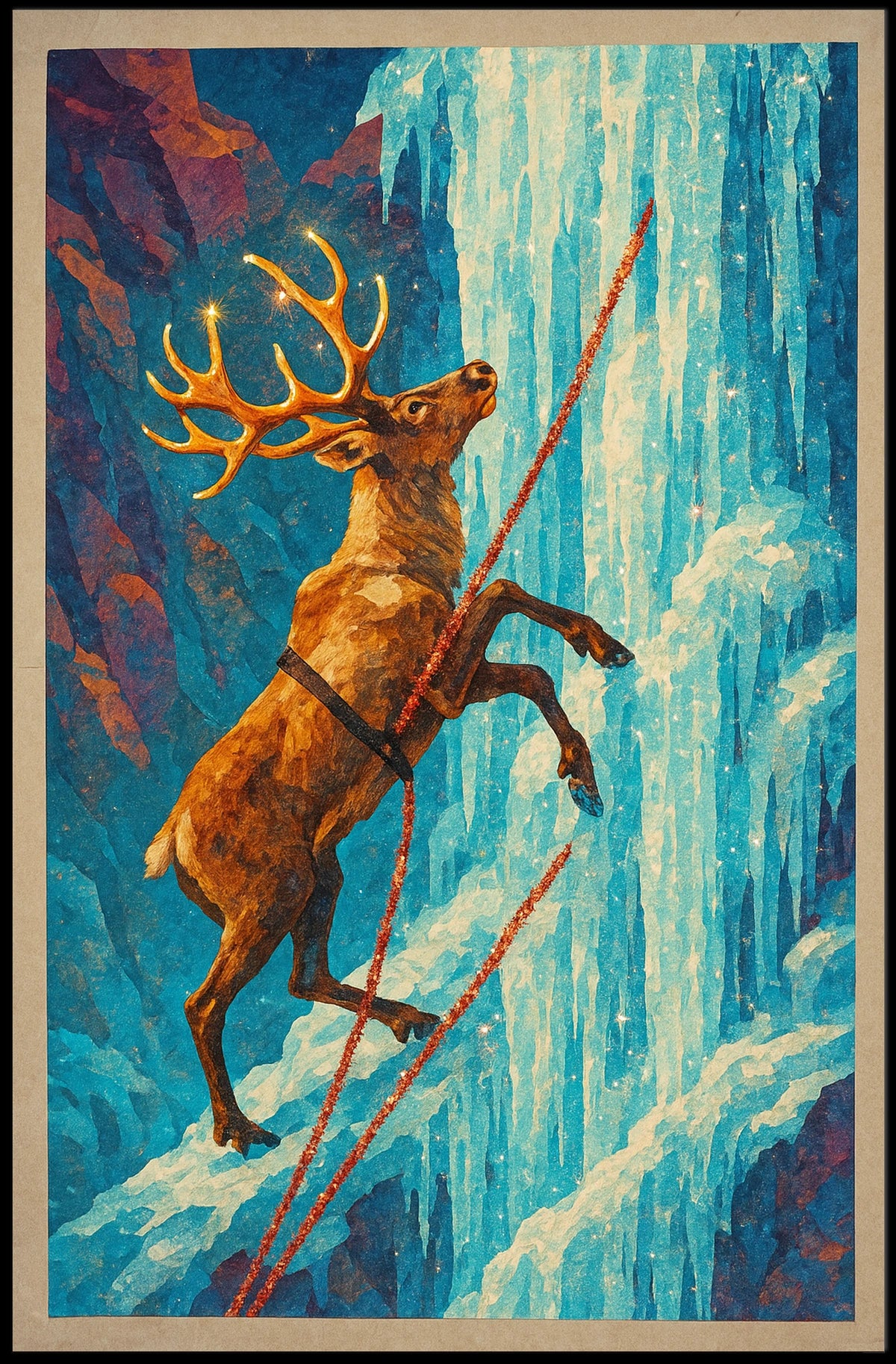 Surreal Stag Adventure Fantasy or Mythology Poster