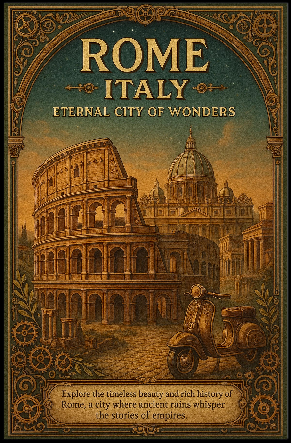 Rome, Italy Eternal City of Wonders Poster