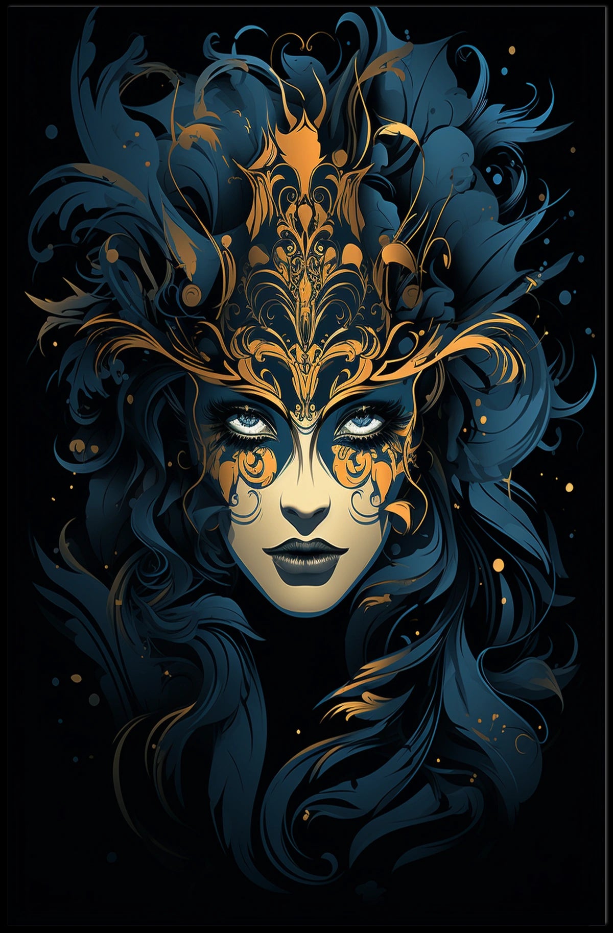Intricate Masquerade Mask Artistry Fantasy or Mythology Poster