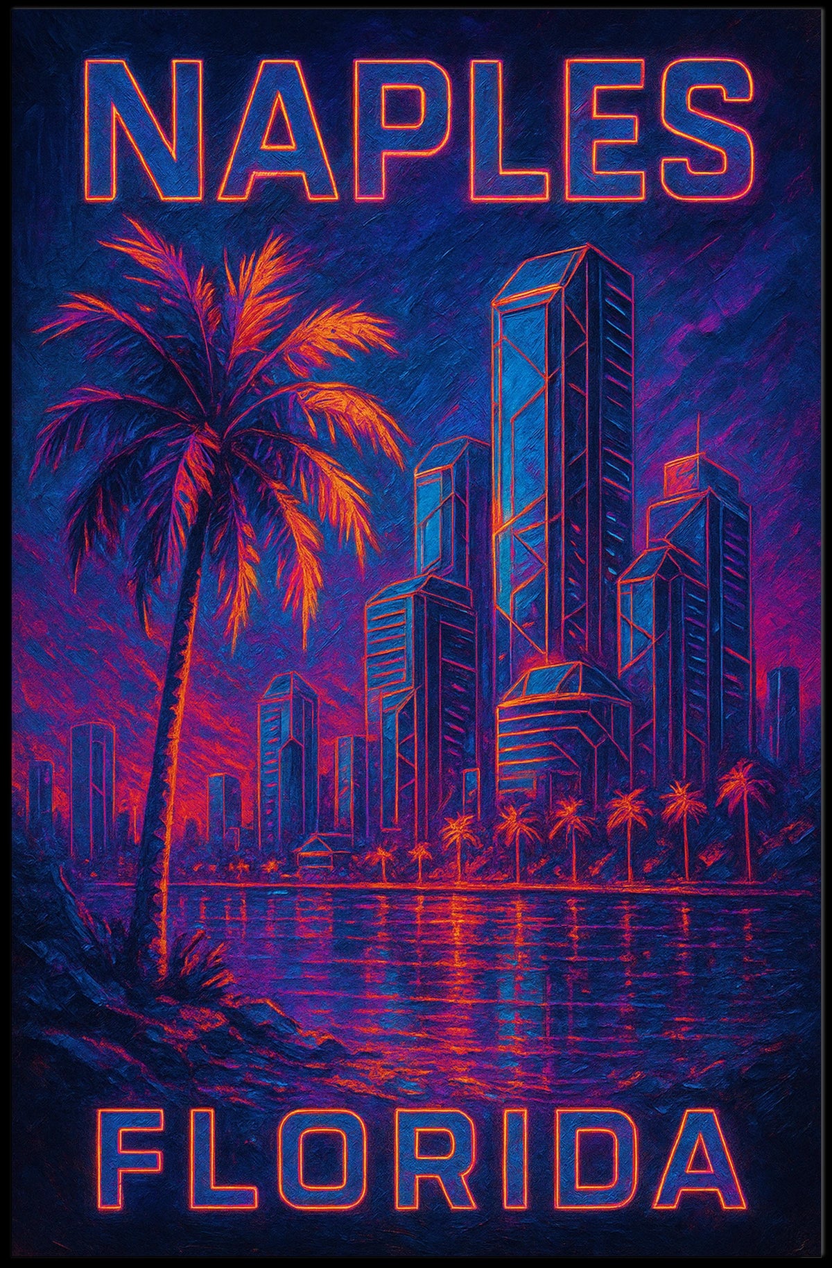 Naples, Florida Vibrant Cityscape Poster