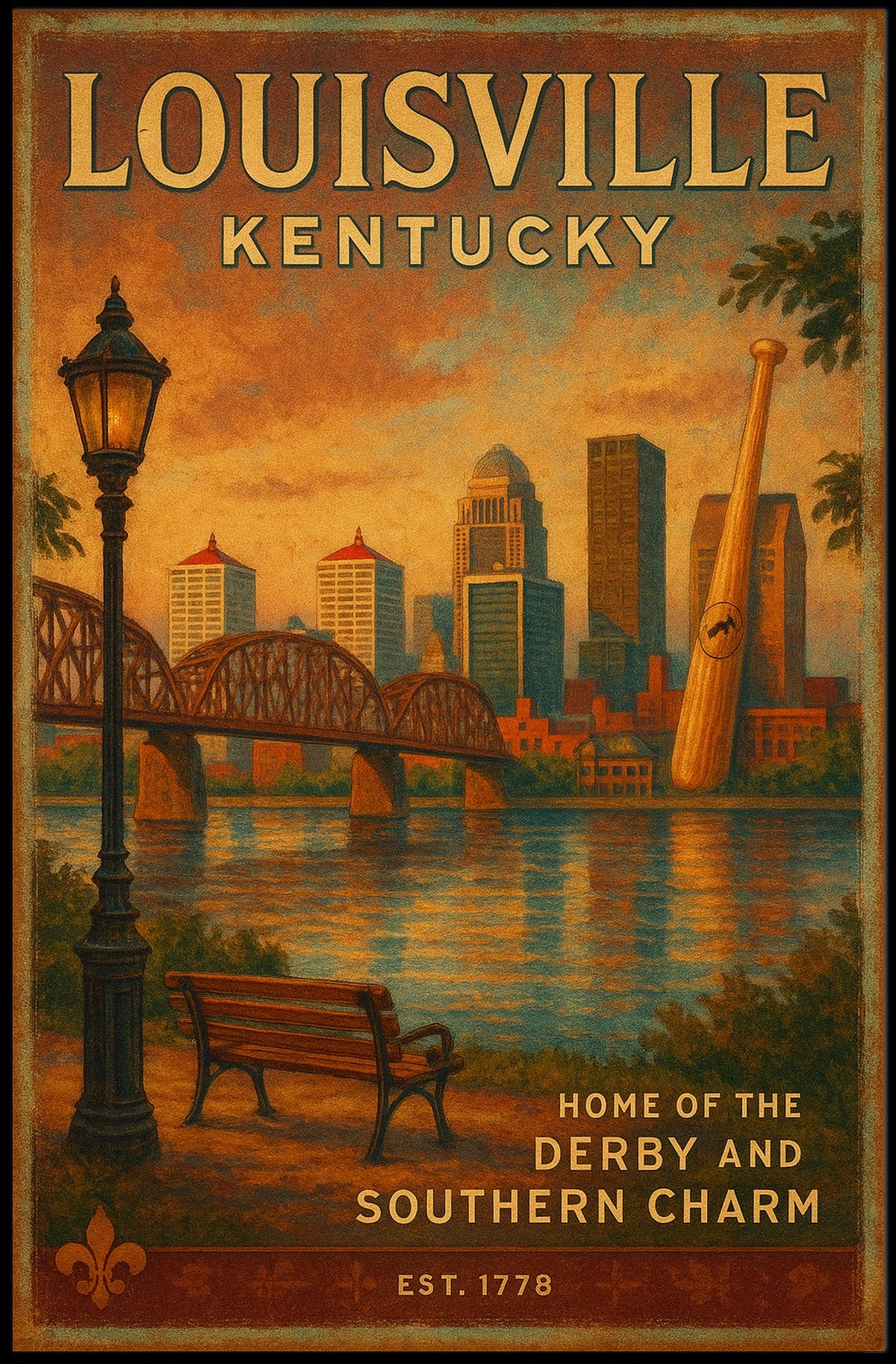 Louisville, Kentucky Home of the Derby and Southern Charm Poster