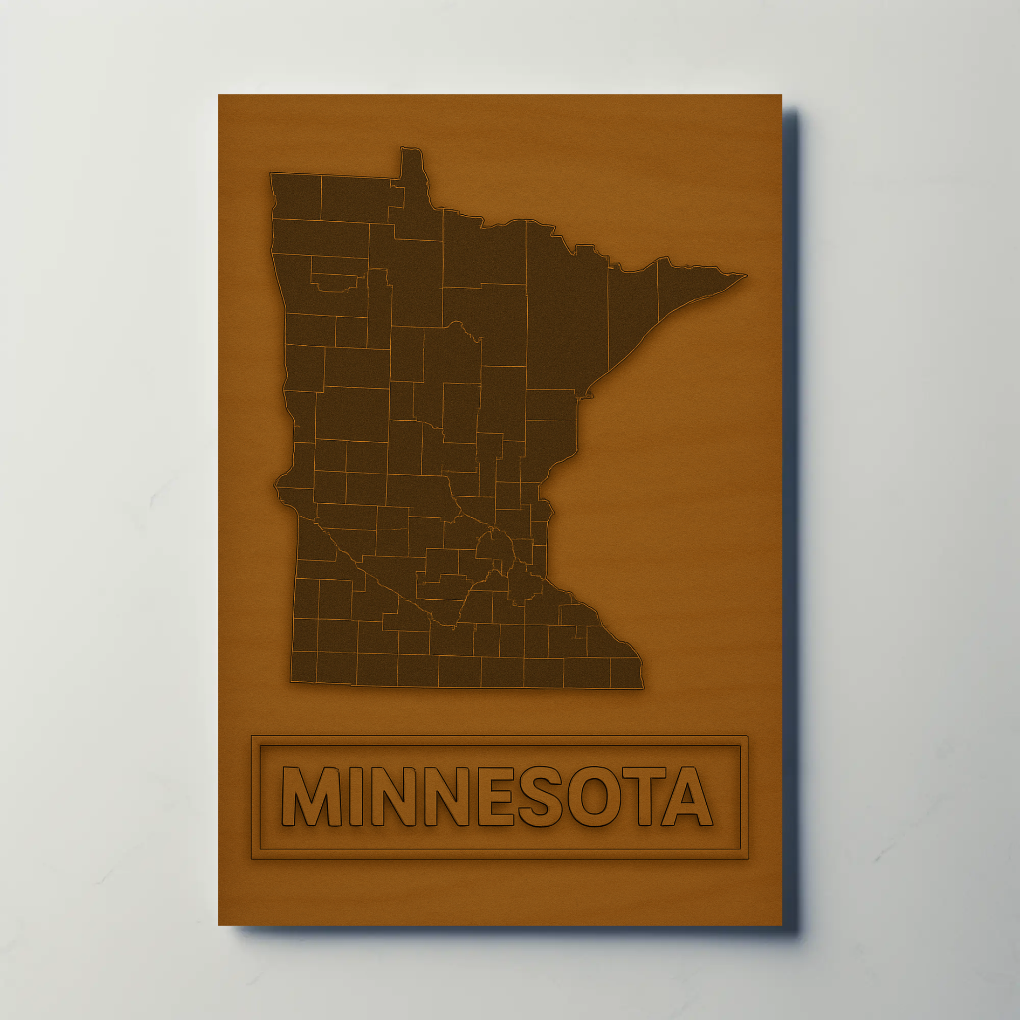 Minnesota State Map Minimalist Cultural Heritage Poster