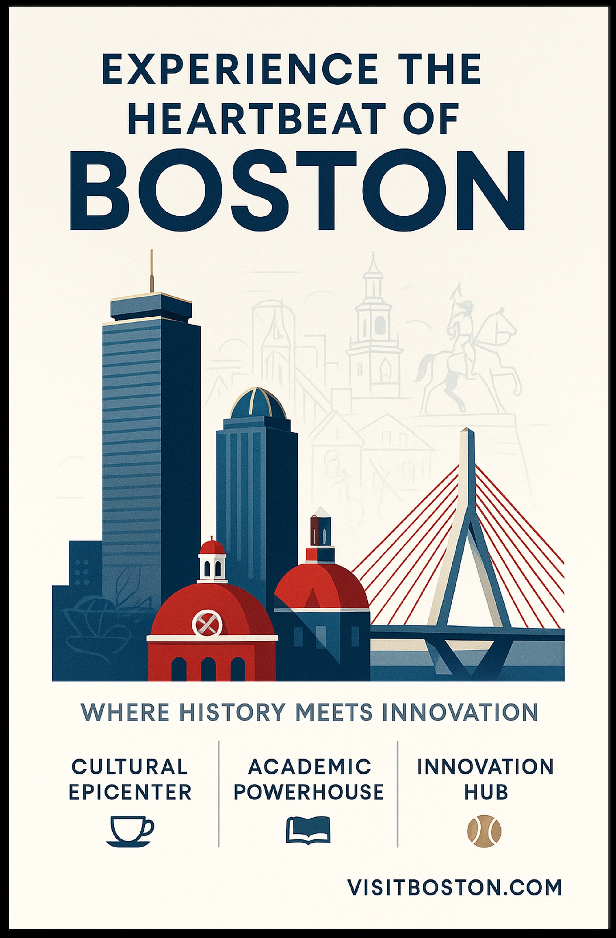 Experience the Heartbeat of Boston Poster PosterGoat