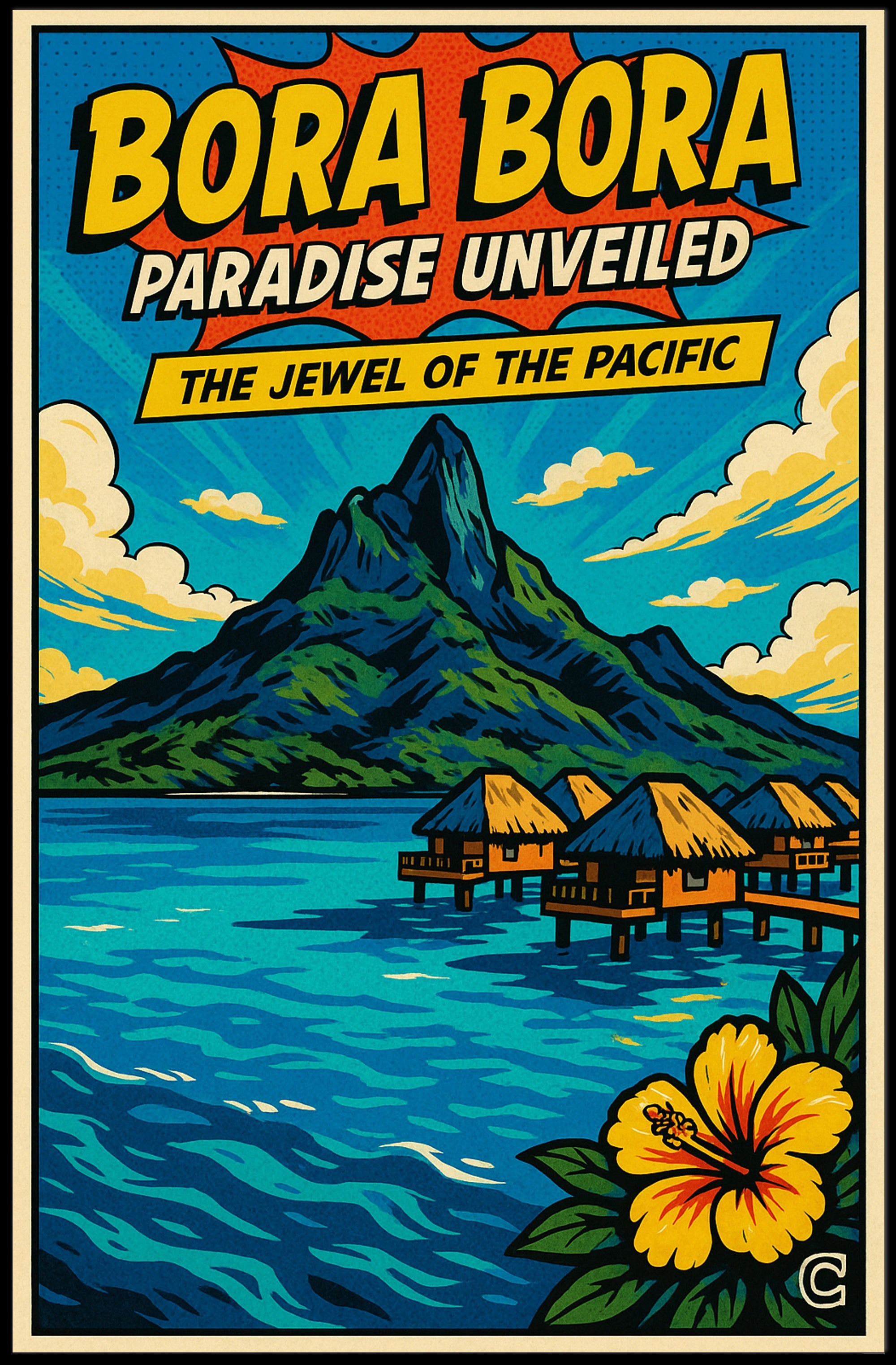 Bora Bora Vintage Travel Poster with Tropical Nostalgia PosterGoat