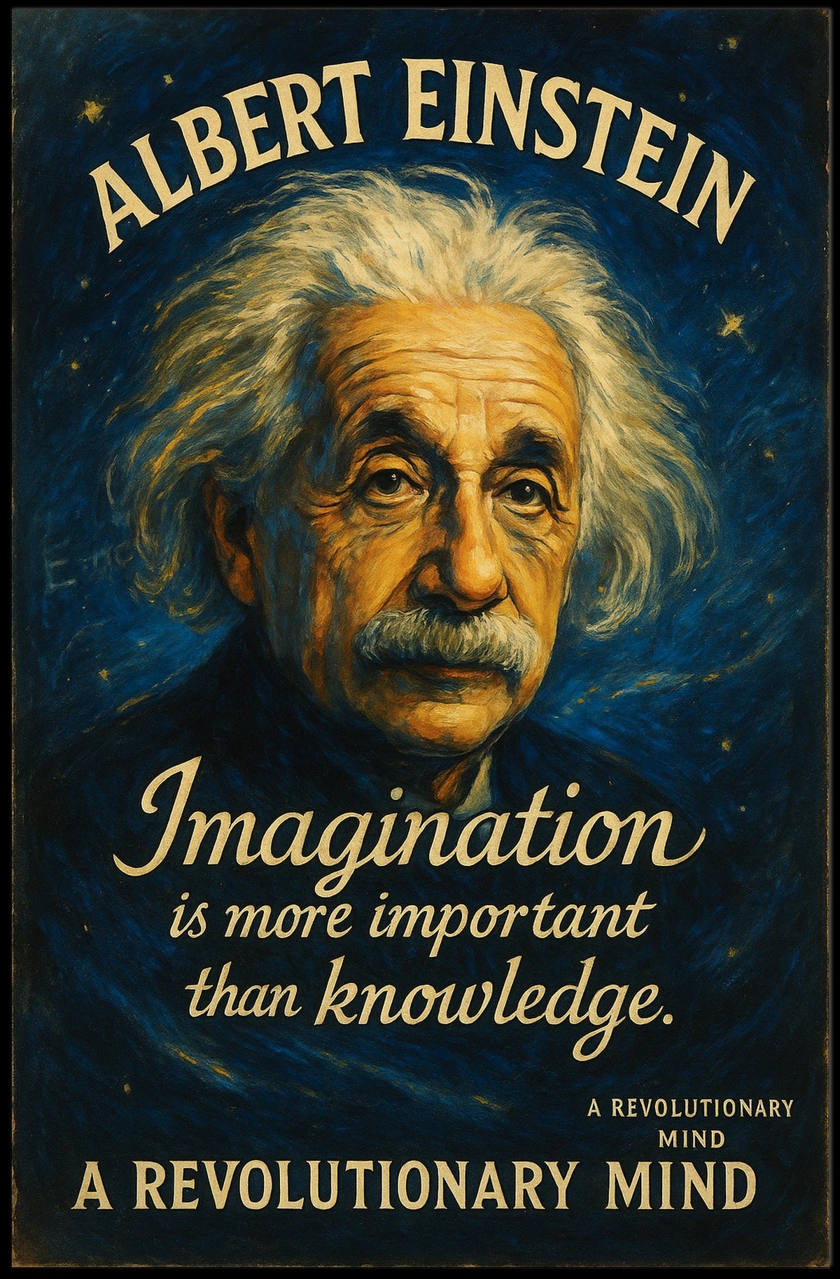 Albert Einstein Inspirational Imagination Quote Poster Art
