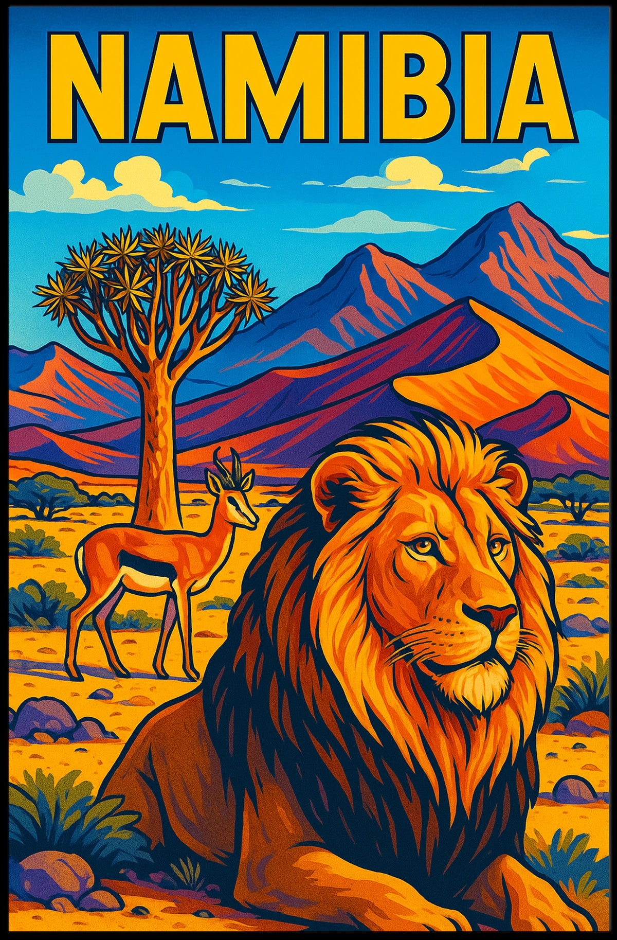 Namibia Wildlife Adventure Poster
