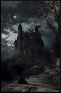 Haunted Castle in Moonlight Fantasy or Mythology Poster PosterGoat