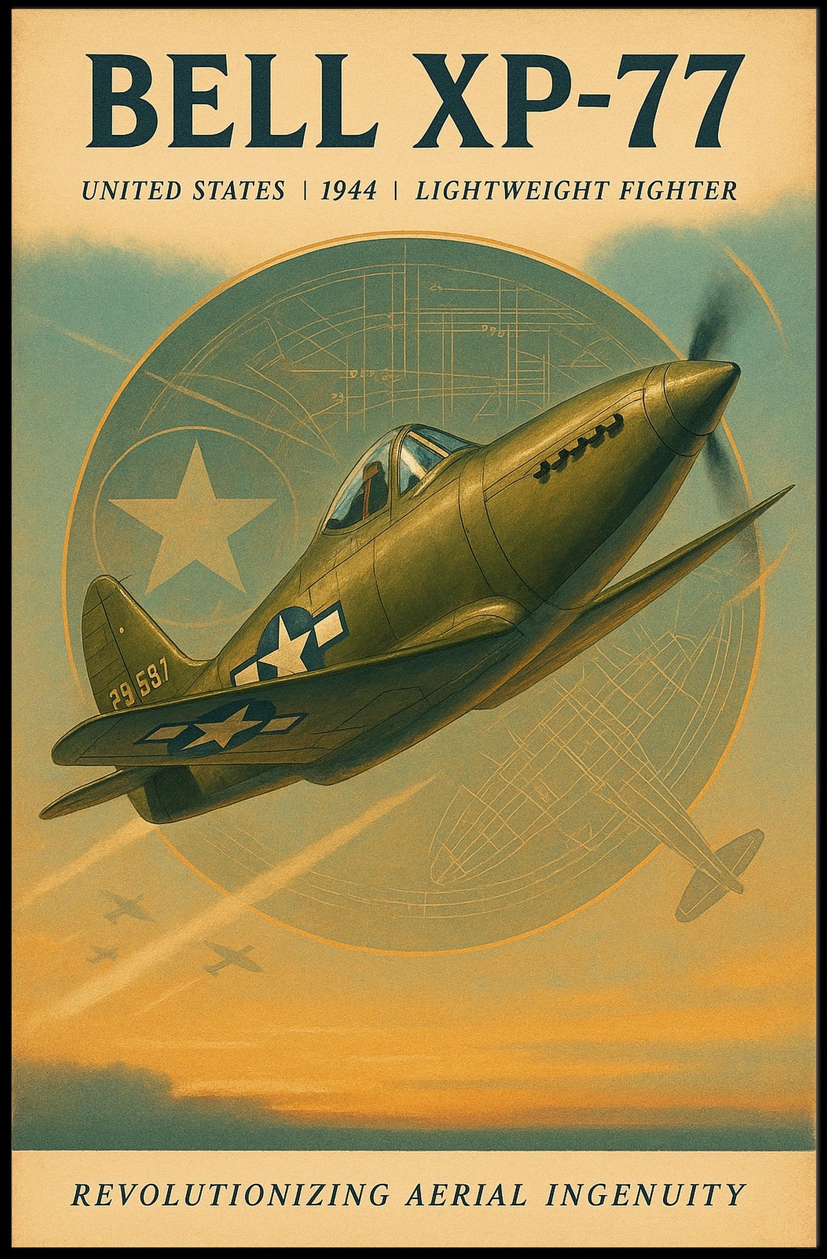 Bell XP-77 Lightweight Fighter Poster