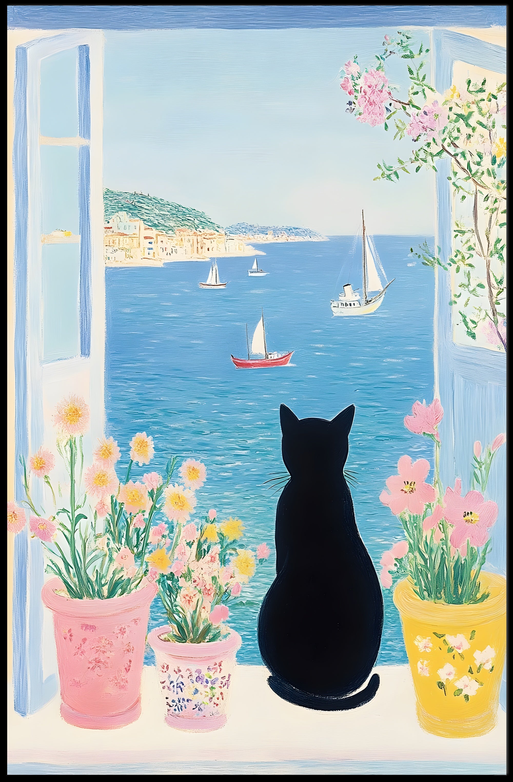 Seaside Serenity Coastal Poster Wall Art Print