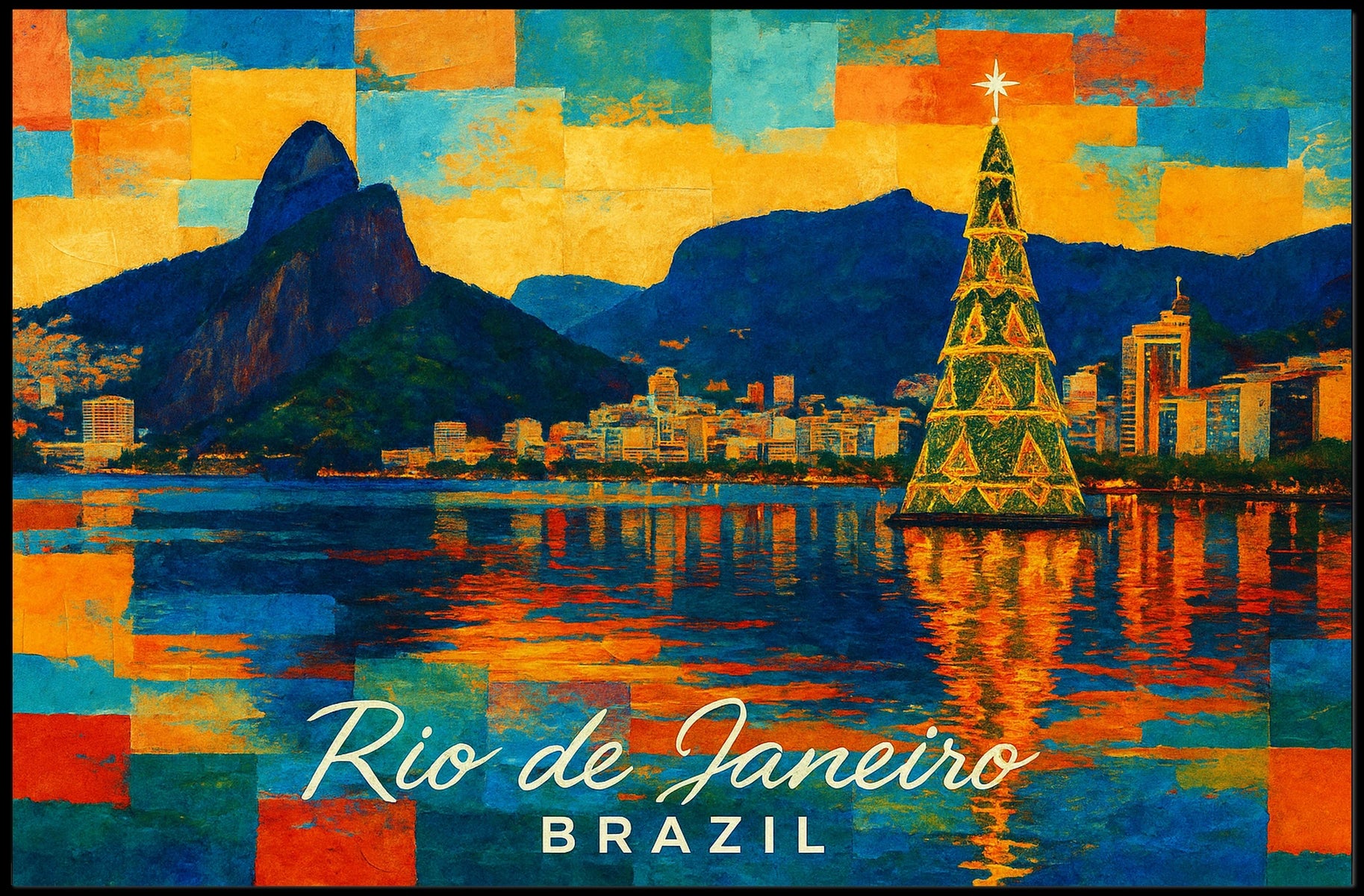 Rio de Janeiro Holiday Scene Poster