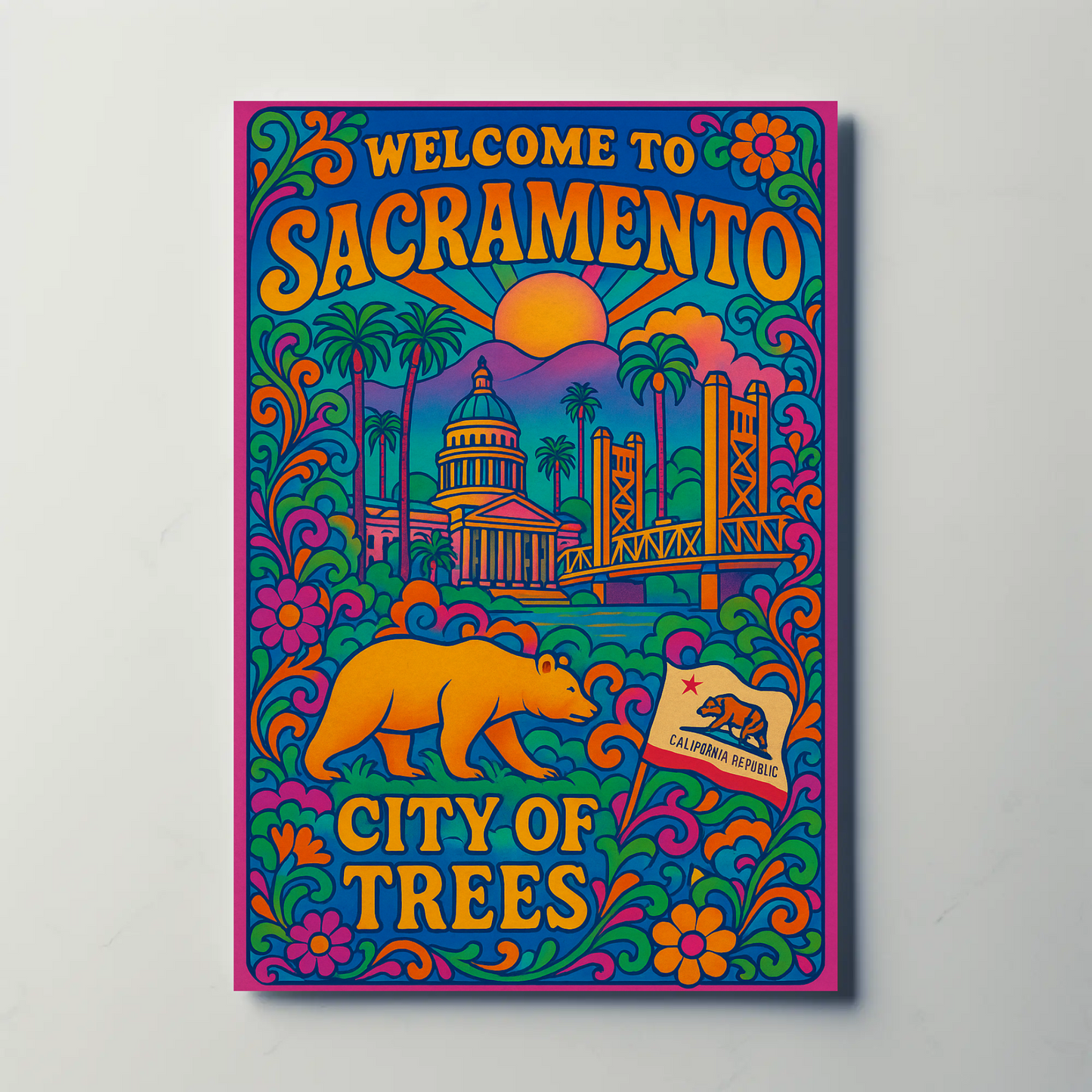Sacramento City Of Trees Travel Poster