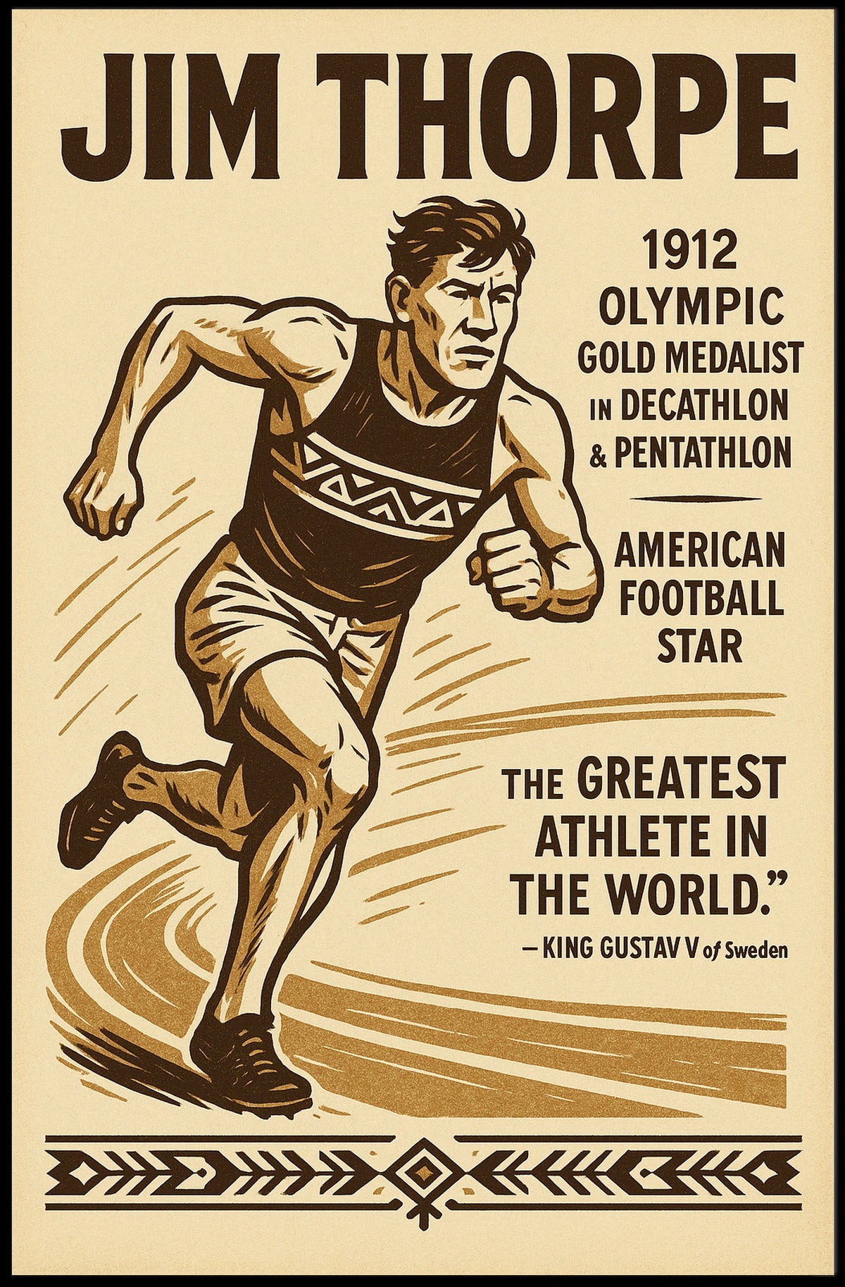 Celebrating Jim Thorpe Legendary Athlete Poster