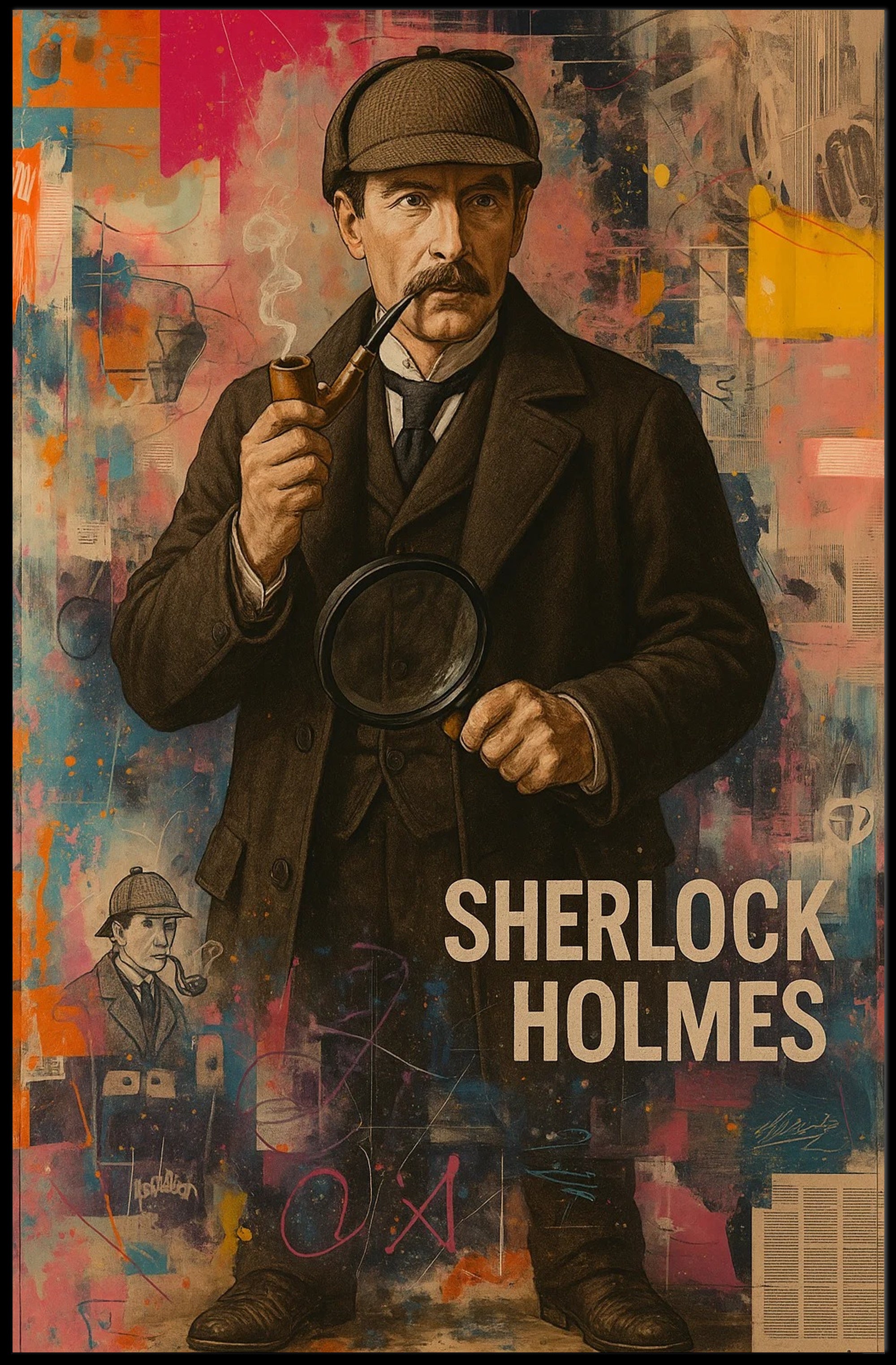 Sherlock Holmes Detective Vintage Art Poster - Pop Culture Poster