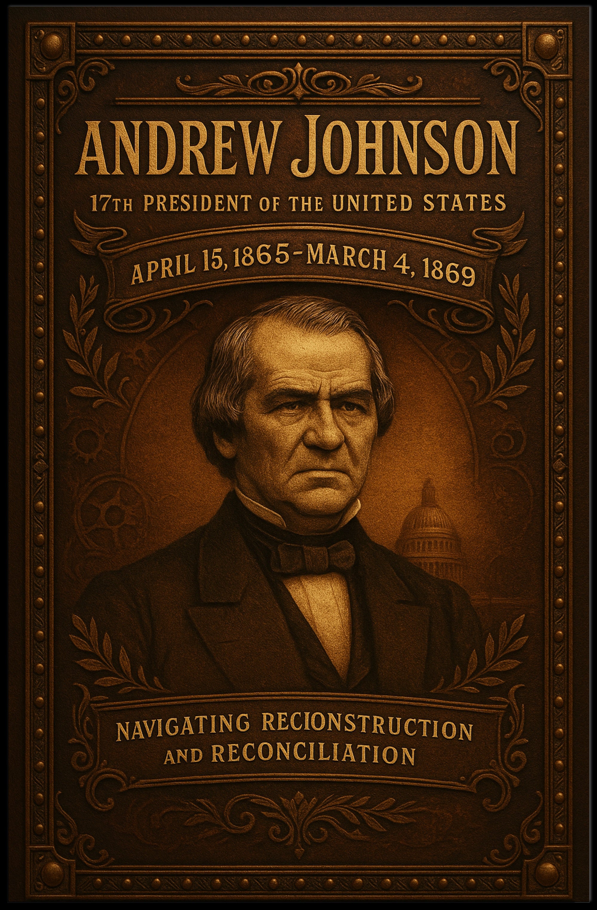 Andrew Johnson Historical Portrait Vintage Poster