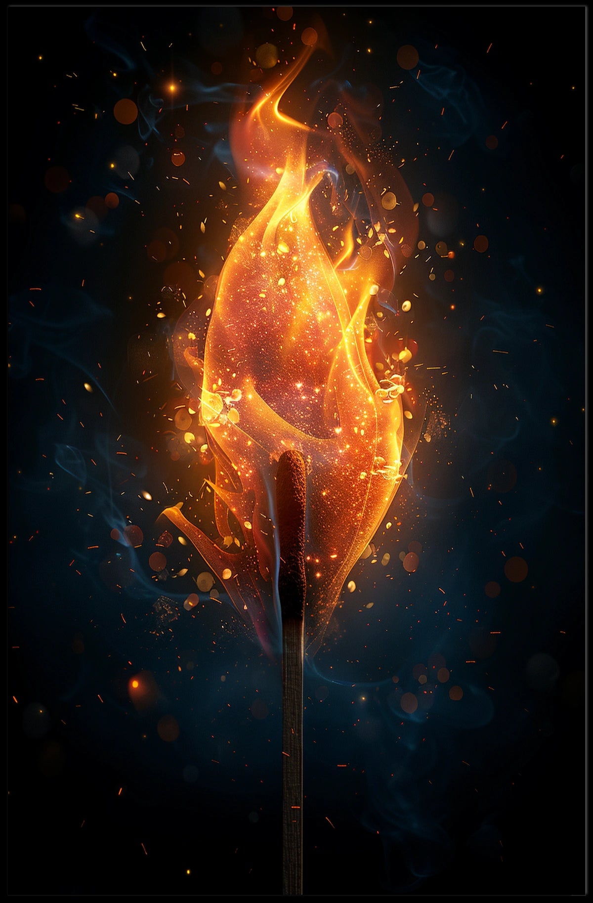 Ignite Your Space: Surreal Fire Art Poster