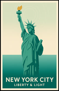 Statue of Liberty Poster Modern Travel City Wall Art