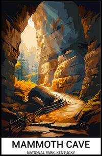 Mammoth Cave Vintage National Park Adventure Poster
