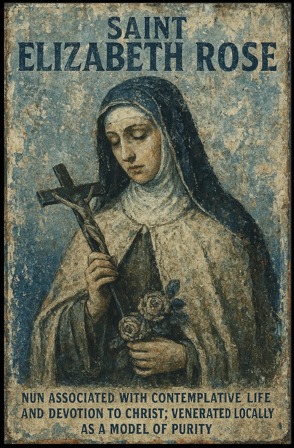 Saint Elizabeth Rose Vintage Religious Art Poster
