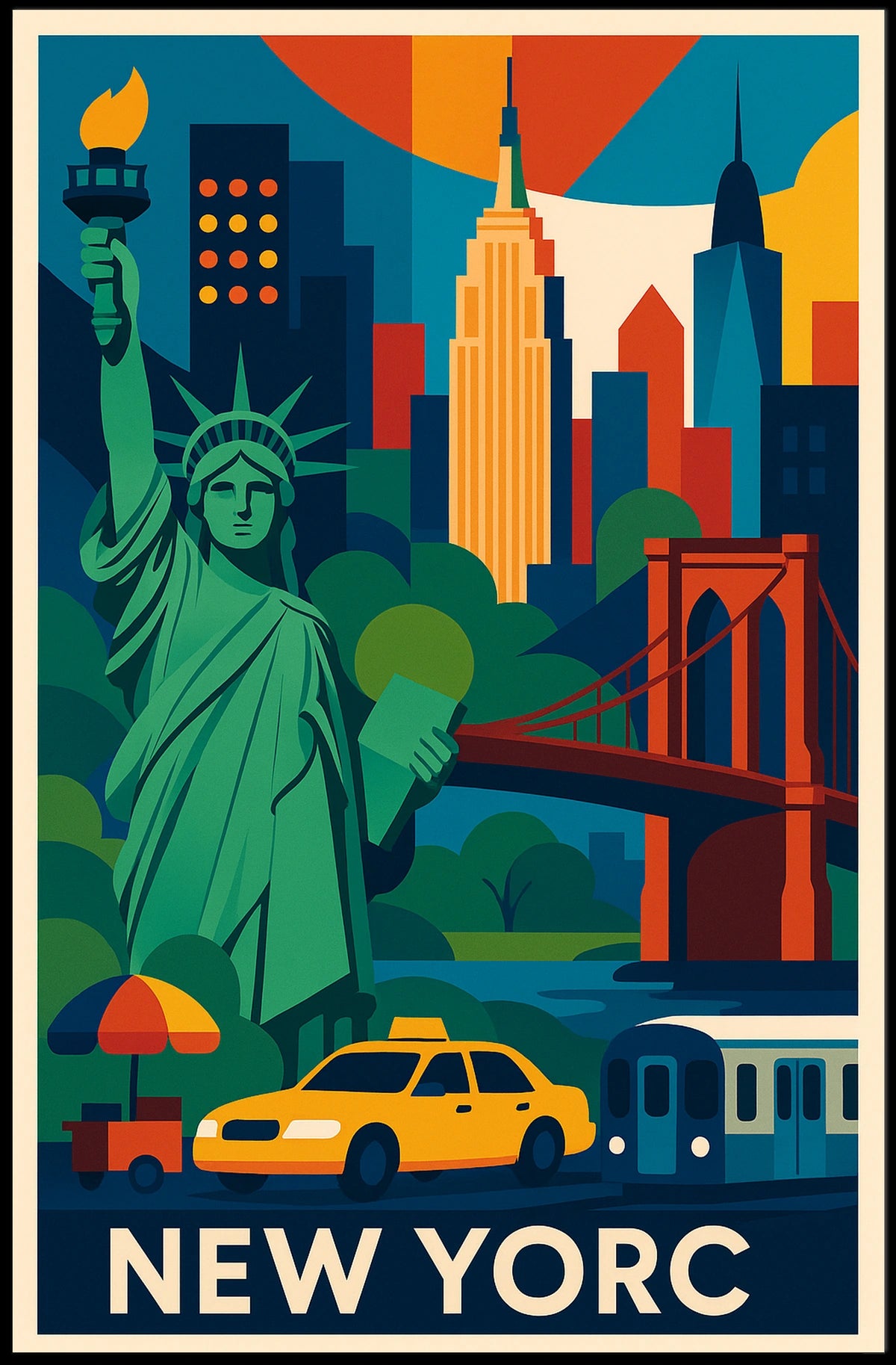 New York City Poster Vibrant Urban Artwork For Home Decor