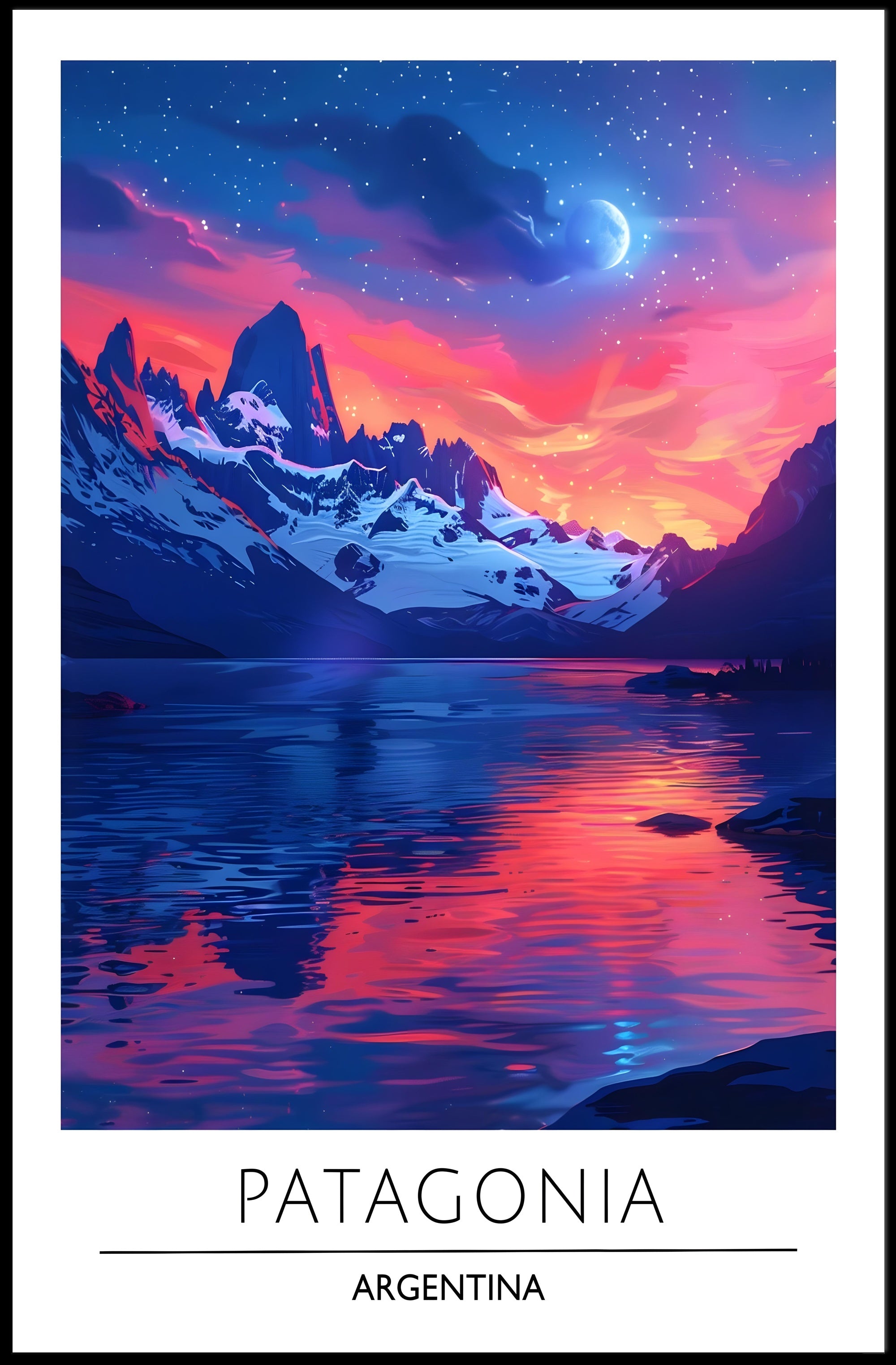 Patagonia Nightscape Travel Poster