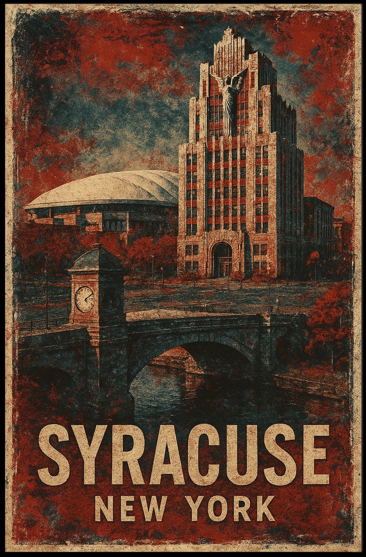 Syracuse, New York Architectural Poster