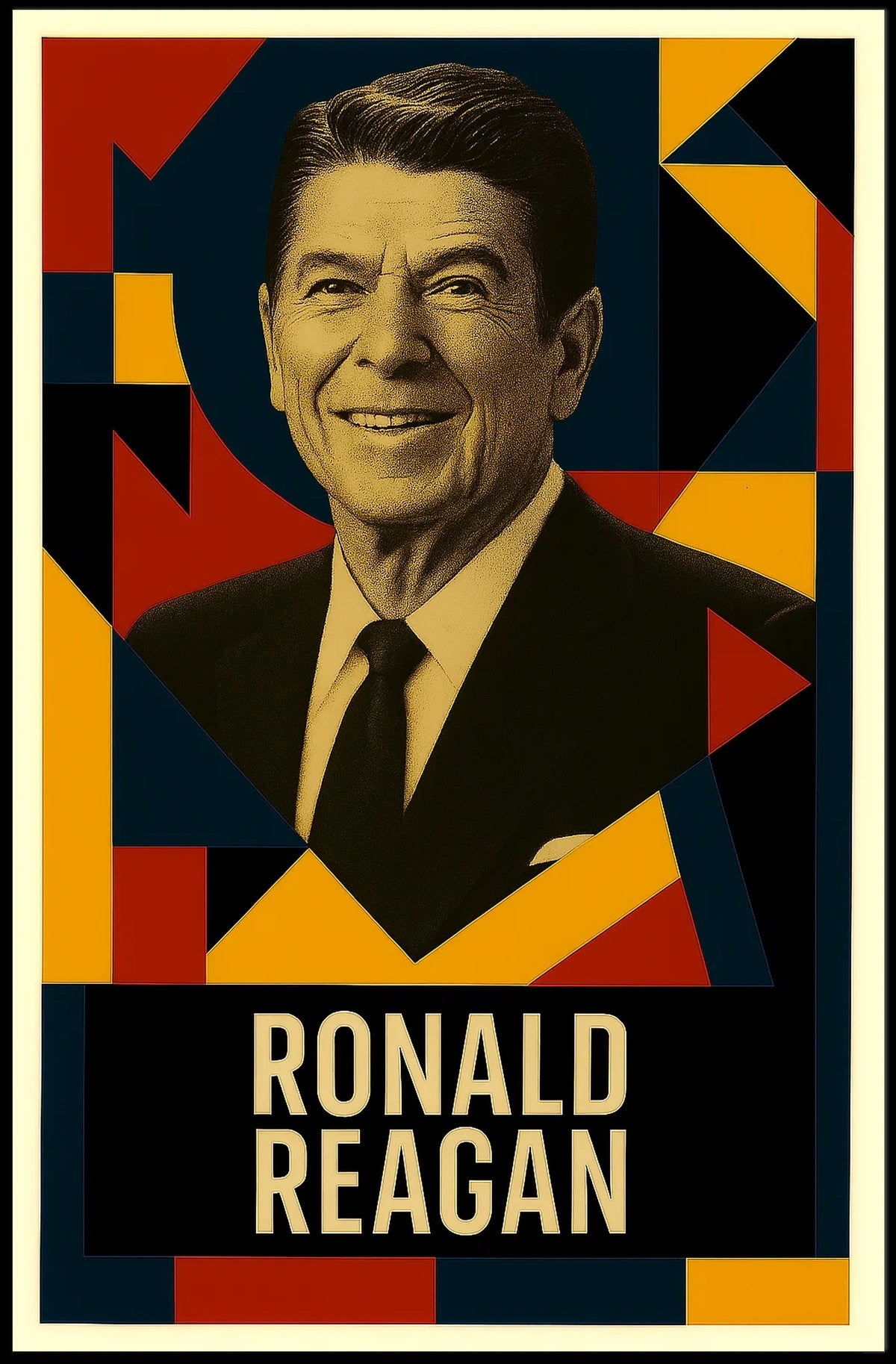 Ronald Reagan 40th President of the United States Abstract Pop Poster