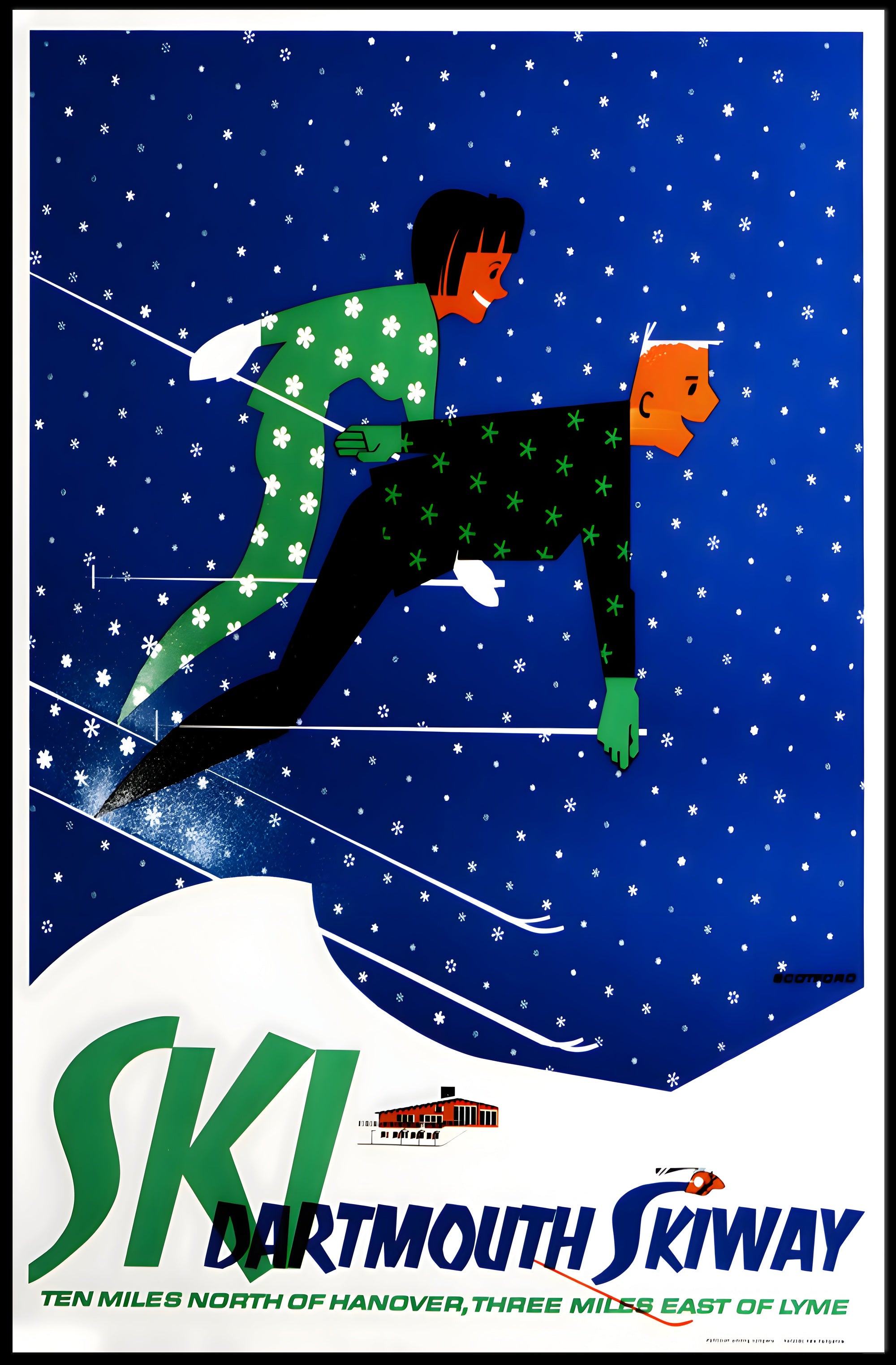 Dartmouth Skiway Vintage Sports Poster PosterGoat