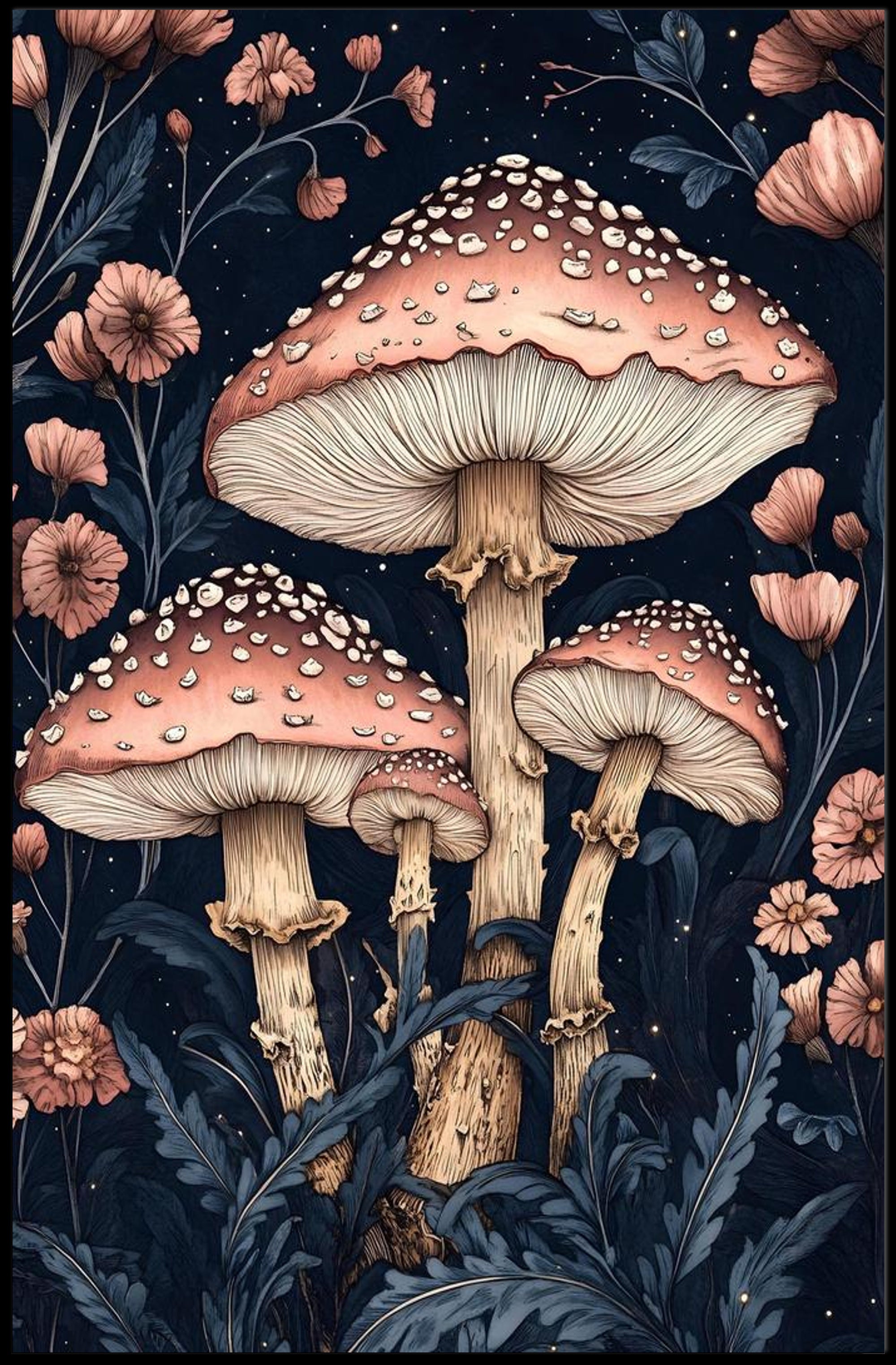 Magic Mushroom Forest in Fantasy or Mythology Poster