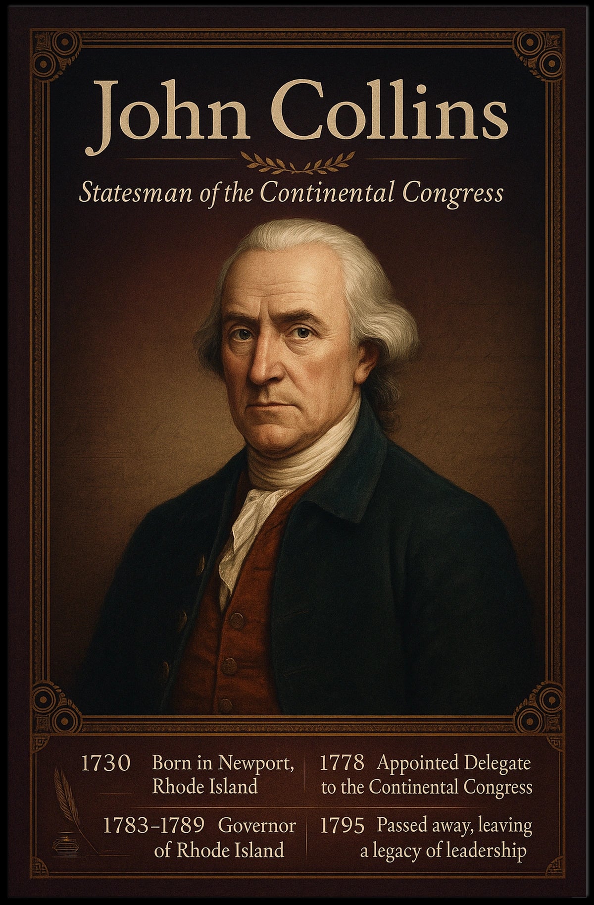 John Collins Statesman of the Continental Congress Poster