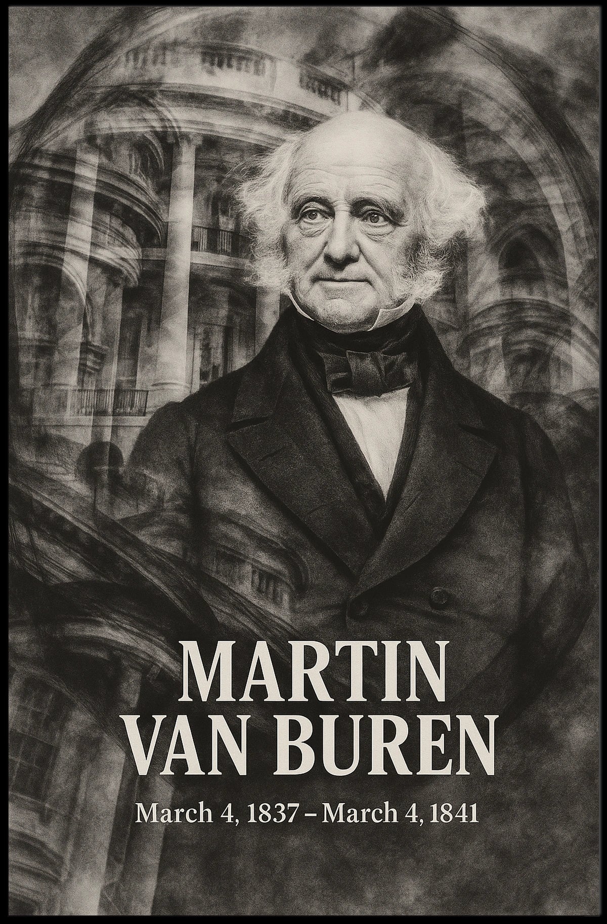 Martin Van Buren 8th President of the United States Double Exposure Poster