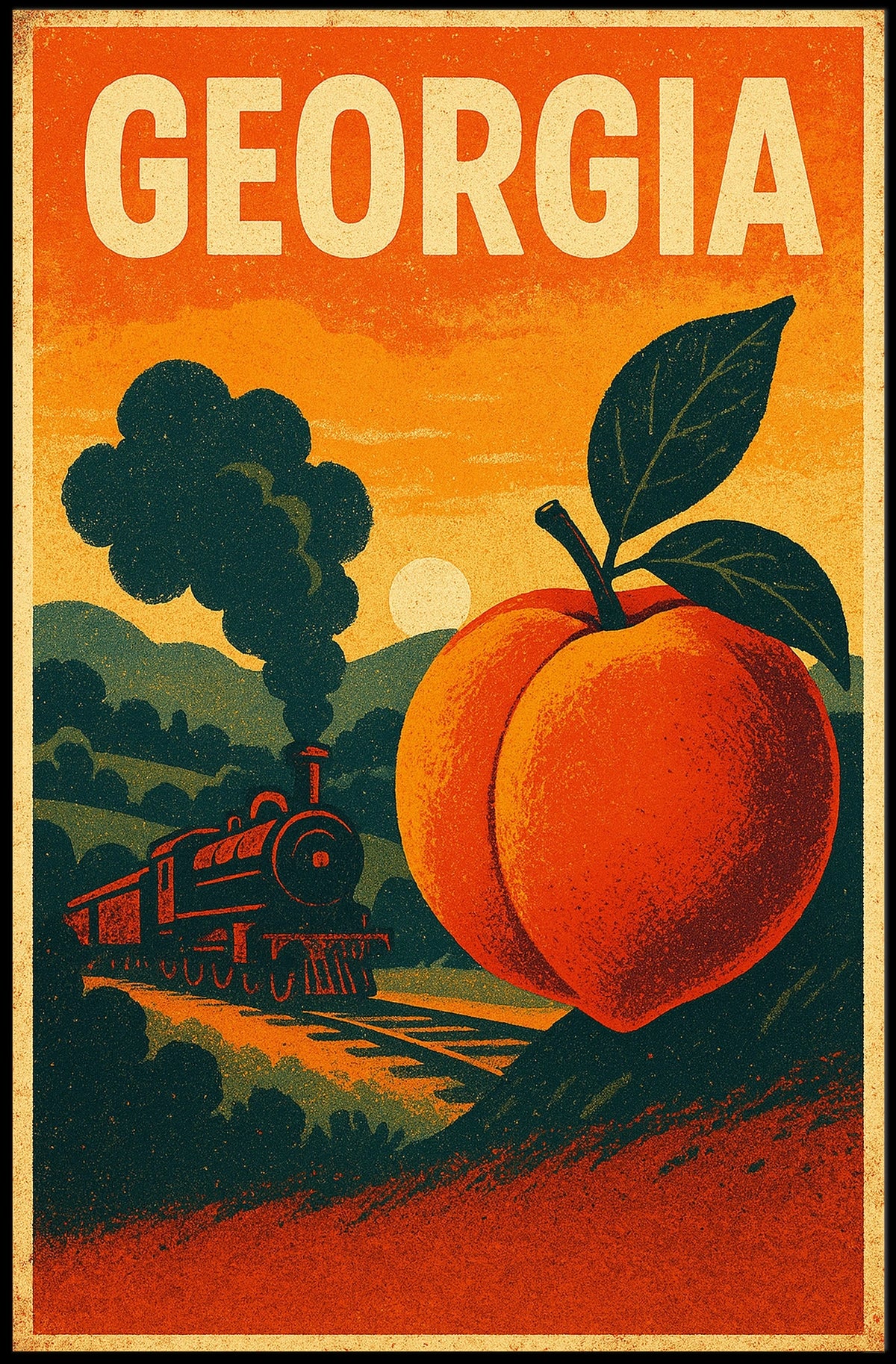Georgia Land of Peaches and Trains Poster
