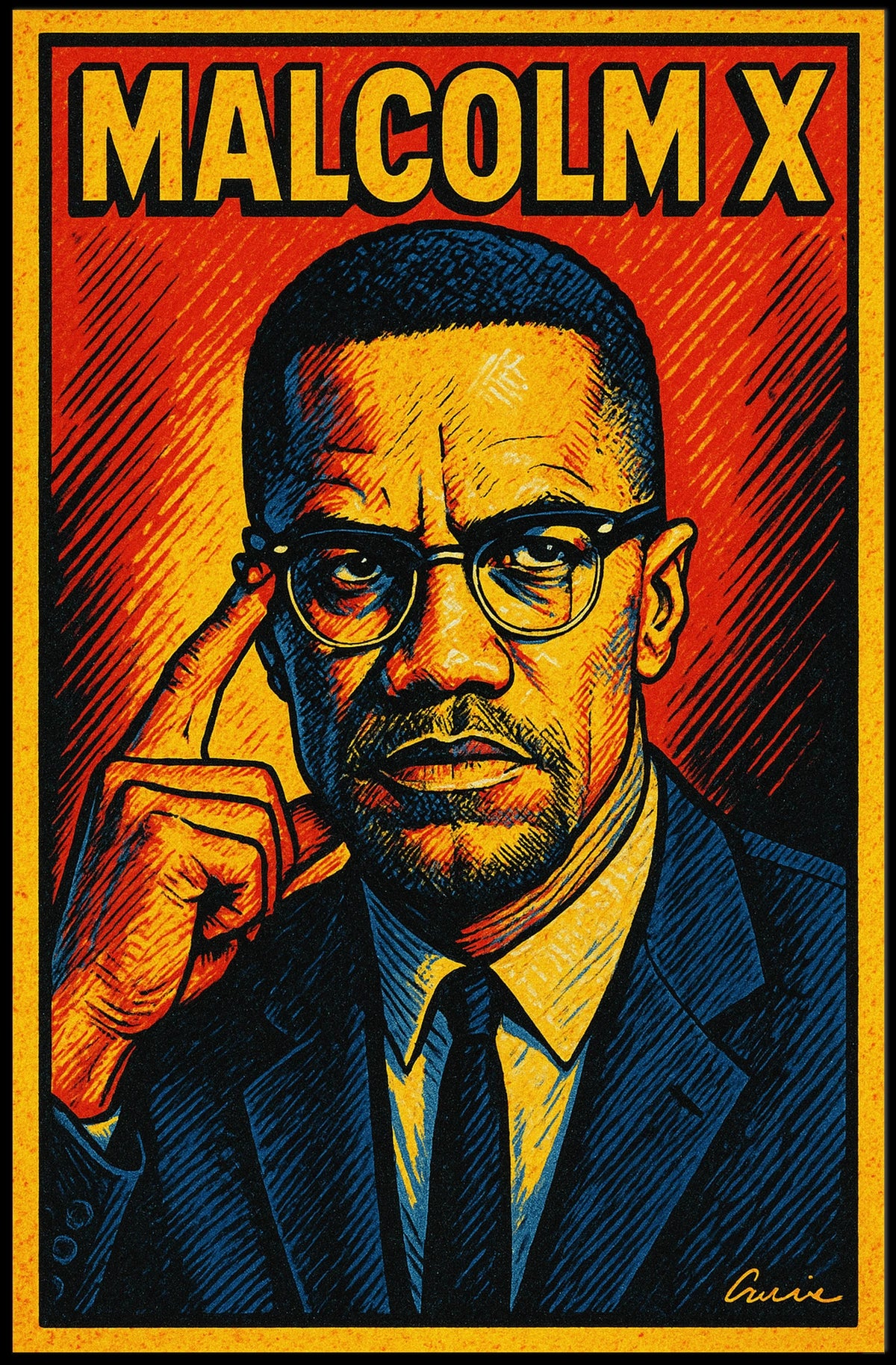 Malcolm X Iconic Leader Poster