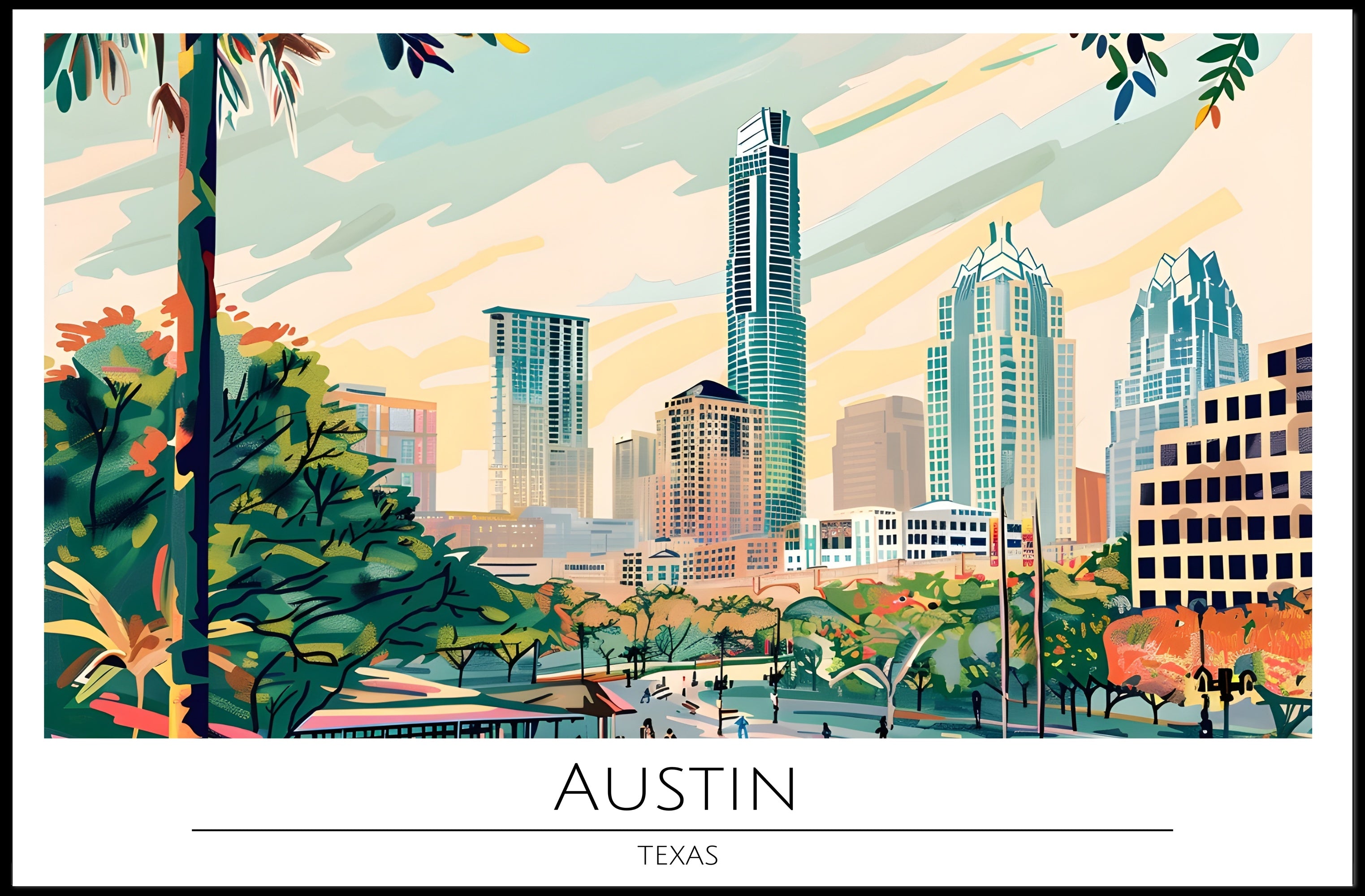 Austin Cityscape Poster