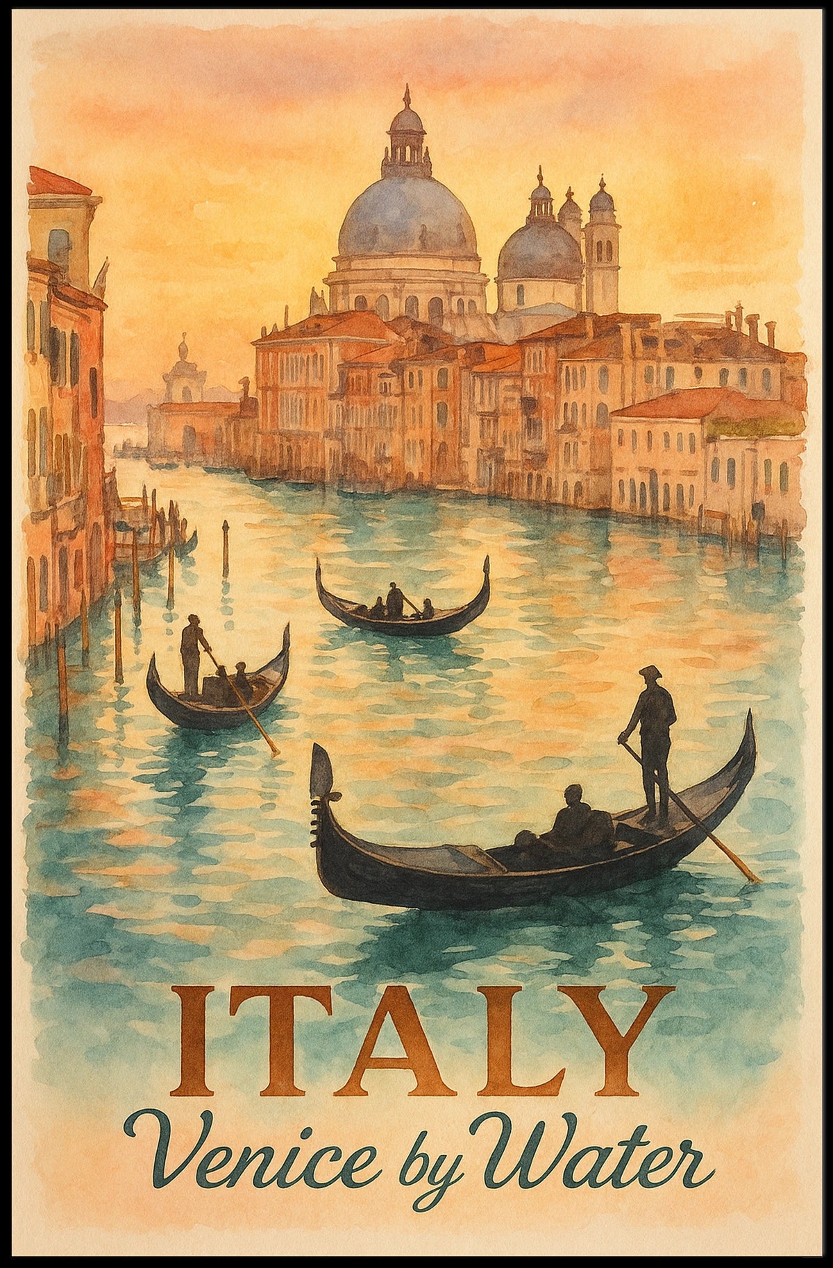 Italy Venice by Water Poster