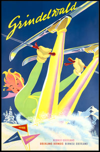 Swiss Ski Adventure Vintage Travel Poster PosterGoat