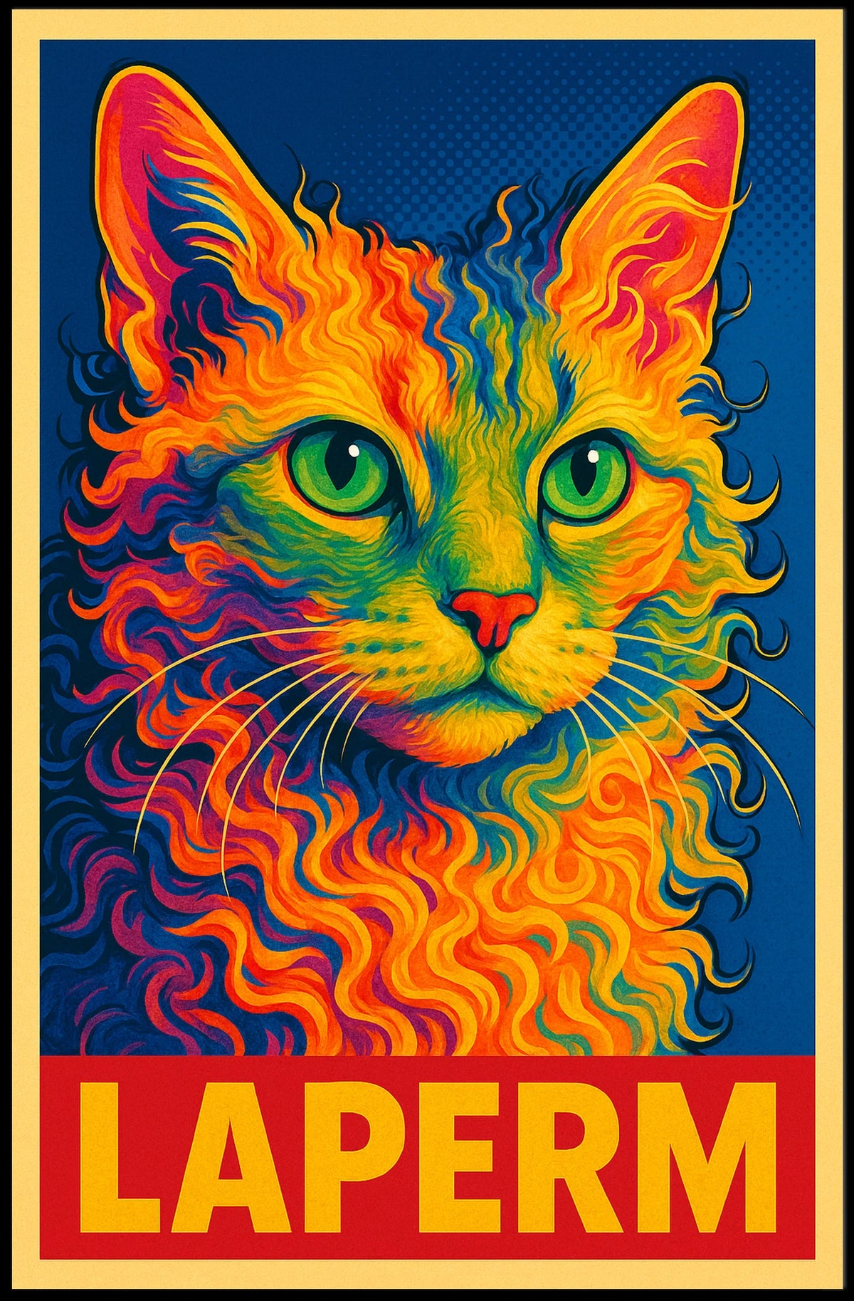 LaPerm Cat Art Poster