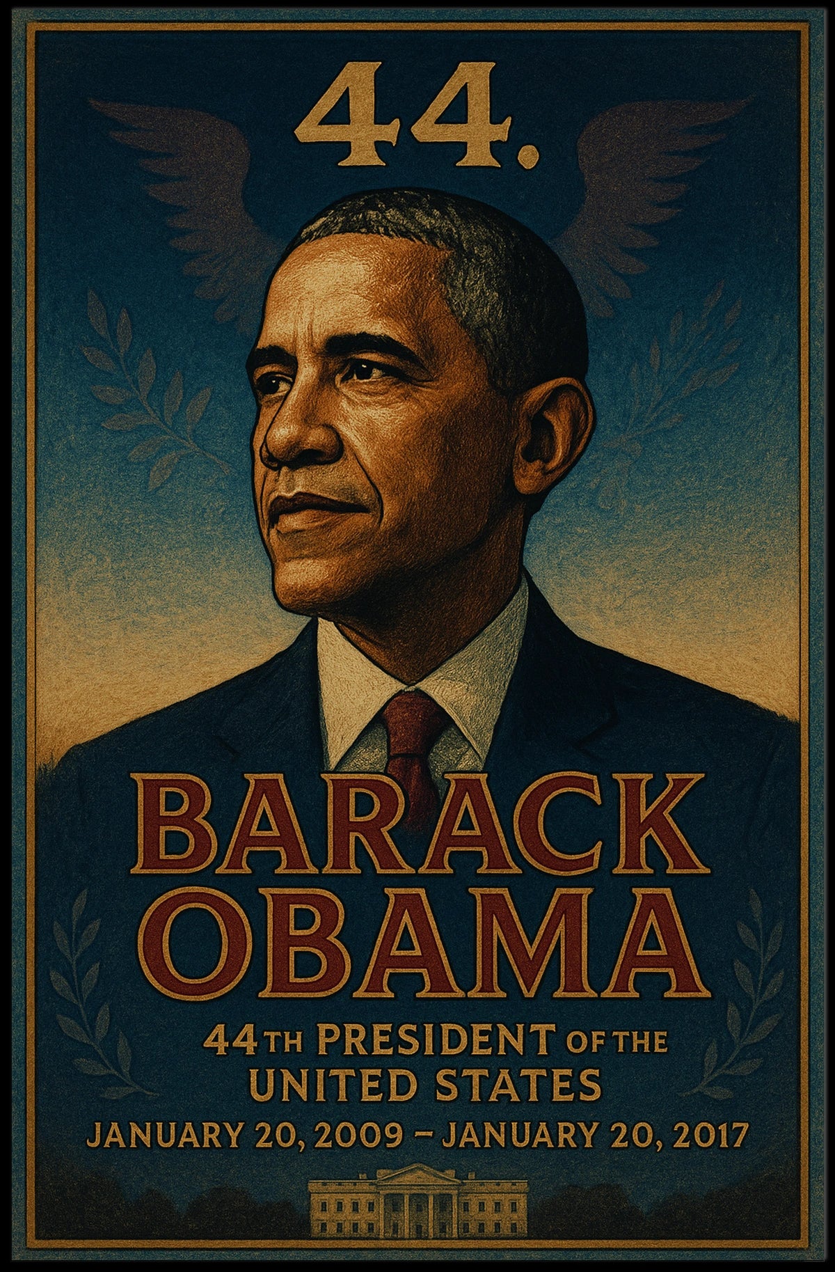 Barack Obama's iconic 44th Presidential portrait poster