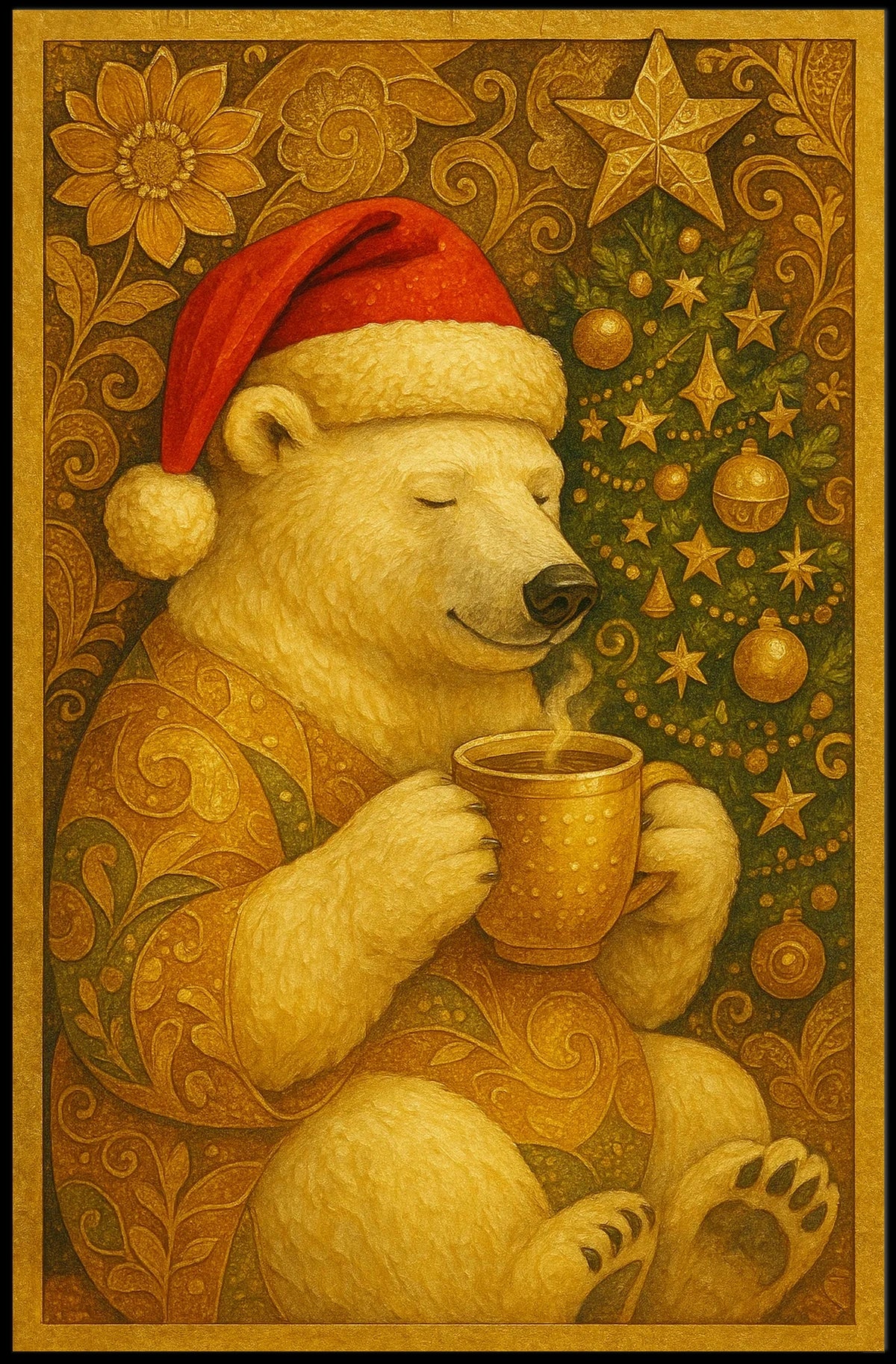 Polar Bear Christmas Poster