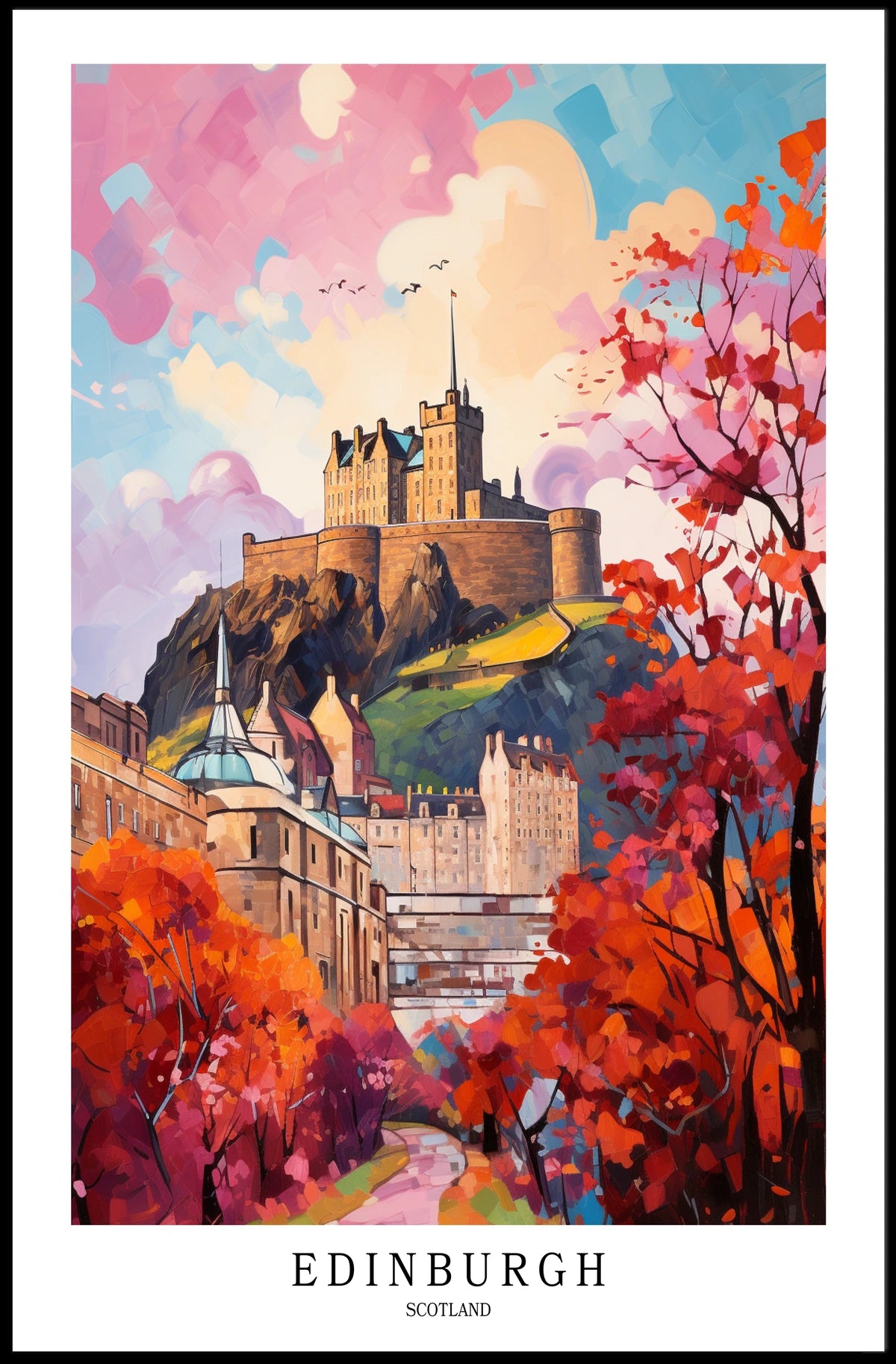 Edinburgh Castle In Autumn Poster