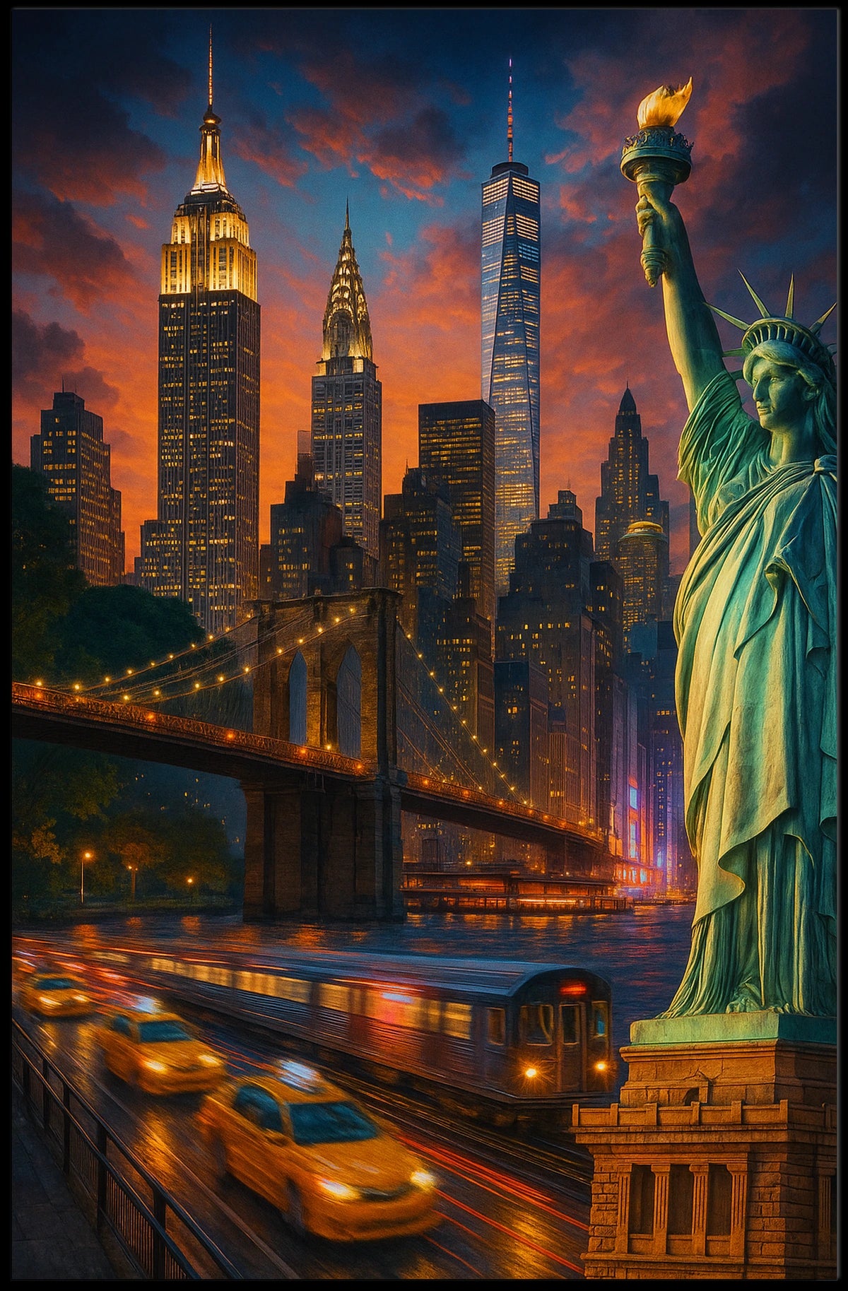 City of Dreams New York Skyline Poster