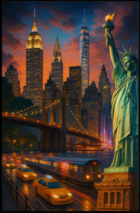 City of Dreams New York Skyline Poster