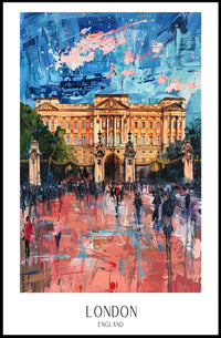 Buckingham Palace Impressionist Art in Vibrant Colors Poster PosterGoat