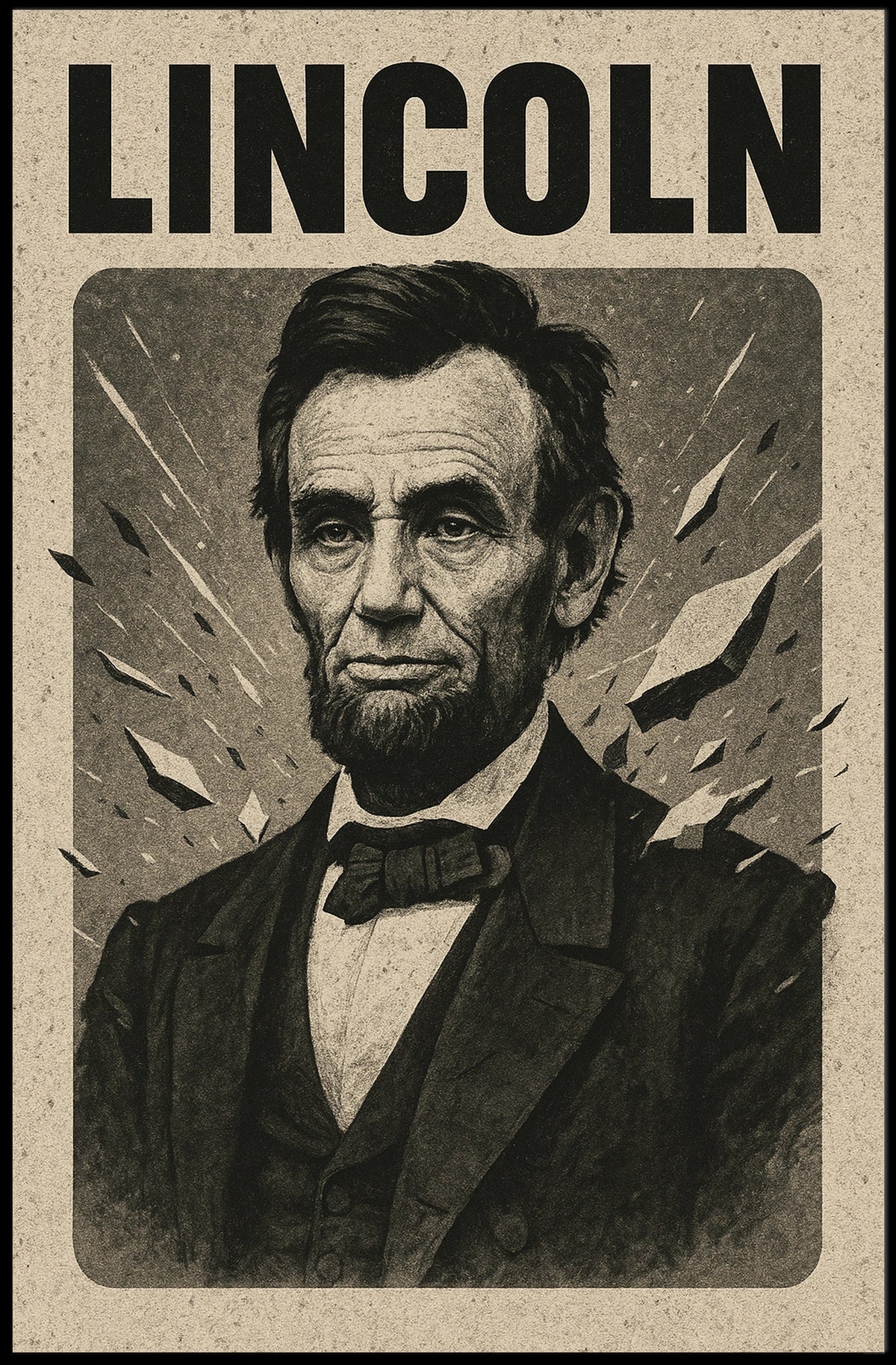 Lincoln Legacy Monochrome Portrait Historical or Presidential Poster